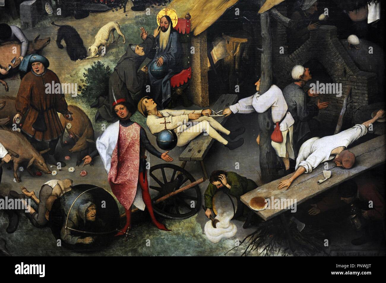 Jan Brueghel l'ancien (1568-1625). Peintre flamand. Proverbes Russisch (aussi appelé le manteau bleu ou le Topsy Turvy World), 1559. Huile sur panneau de chêne. Détail. Gemaldegalerie. Berlin. L'Allemagne. Banque D'Images