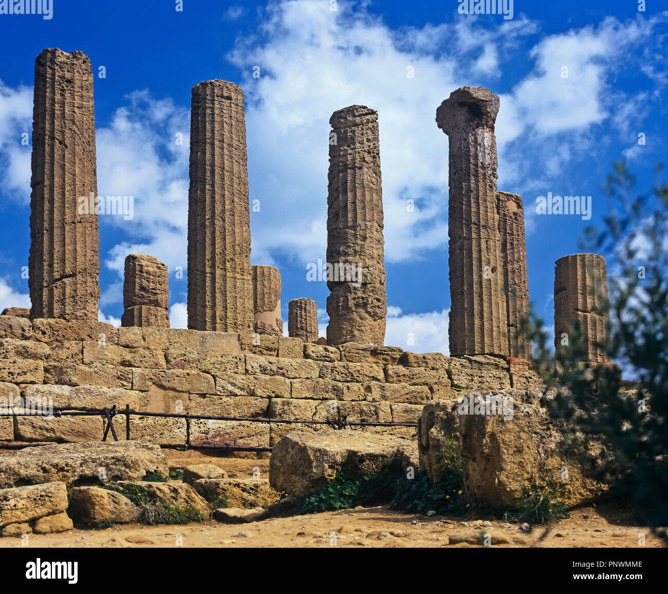 Temple grec de Hera Lacinia (orJuno) - 5ème siècle BC. Vallée des temples. Agrigente. La Sicile. L'Italie. L'Europe Banque D'Images
