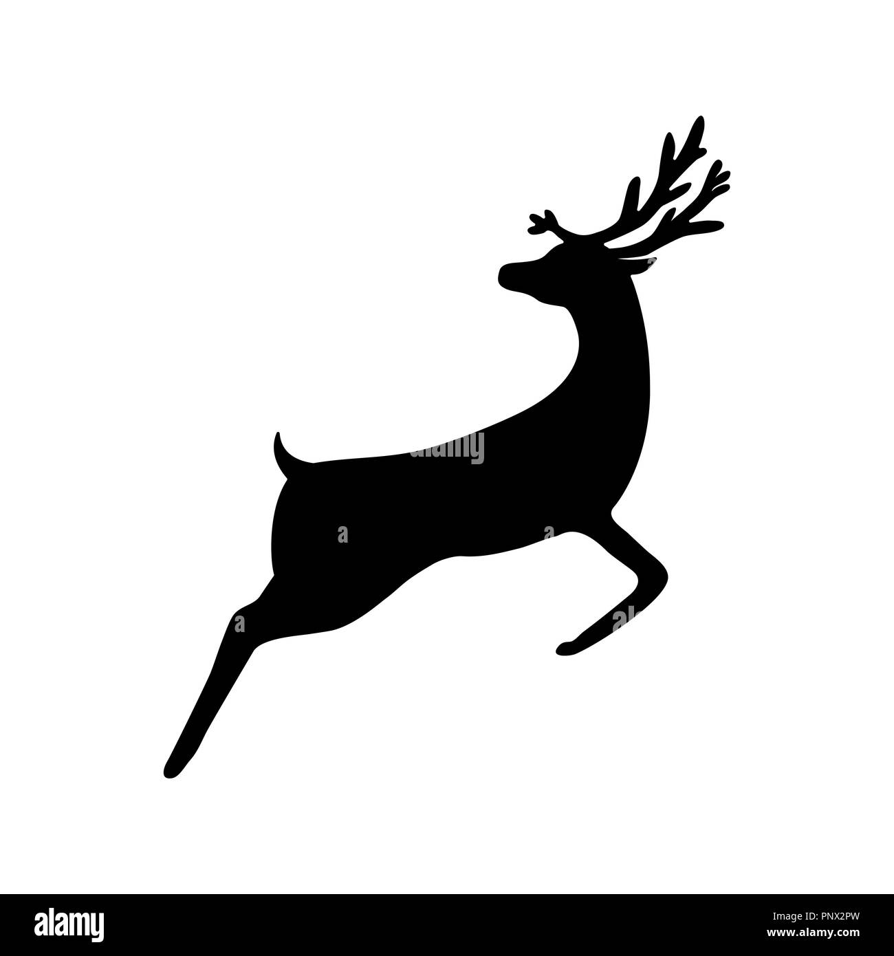 Silhouette de renne de Noël Illustration de Vecteur
