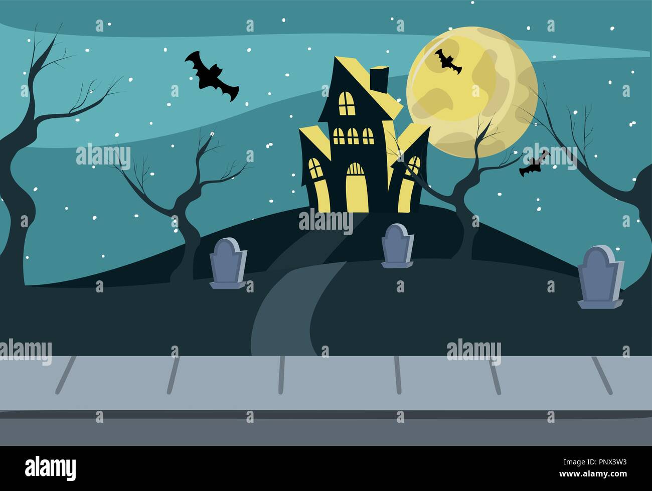 Maison hantée d'Halloween Illustration de Vecteur