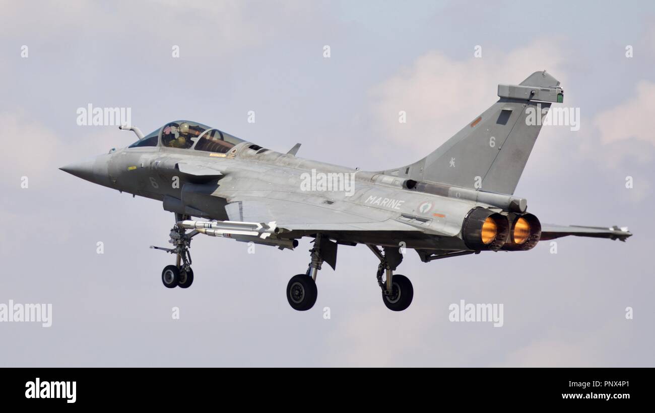 La Marine française Dassault Rafale M qui décolle de l'Royal International Air Tattoo 2018 Banque D'Images