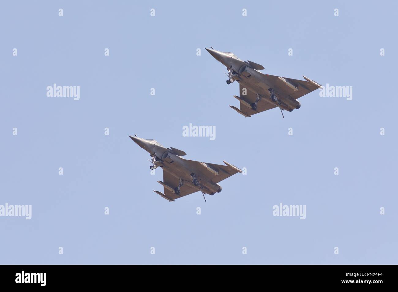 2 Rafale M de la marine française d'avions de chasse à la Royal International Air Tattoo 2018 Banque D'Images