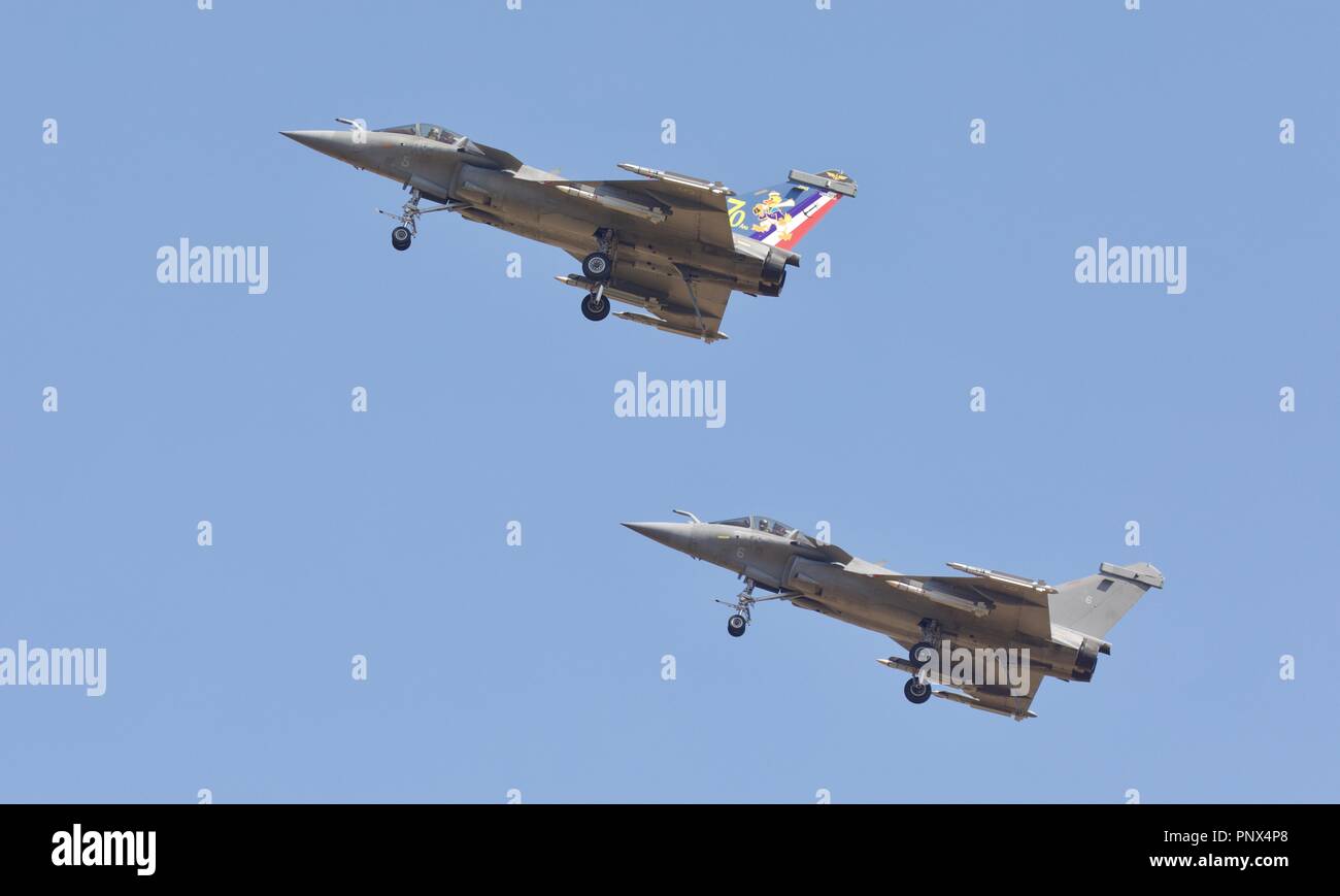 2 Rafale M de la marine française d'avions de chasse à la Royal International Air Tattoo 2018 Banque D'Images