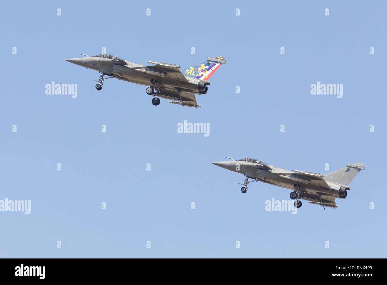 2 Rafale M de la marine française d'avions de chasse à la Royal International Air Tattoo 2018 Banque D'Images