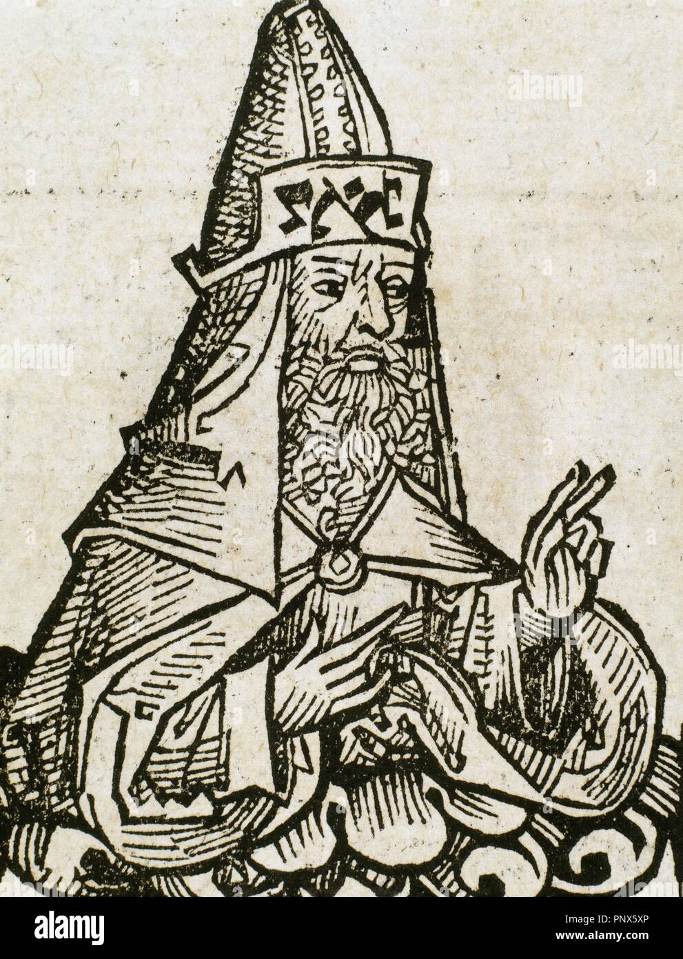 Eleazar. Grand Prêtre. Fils d'Aaron. Gravure, 16ème siècle. Banque D'Images