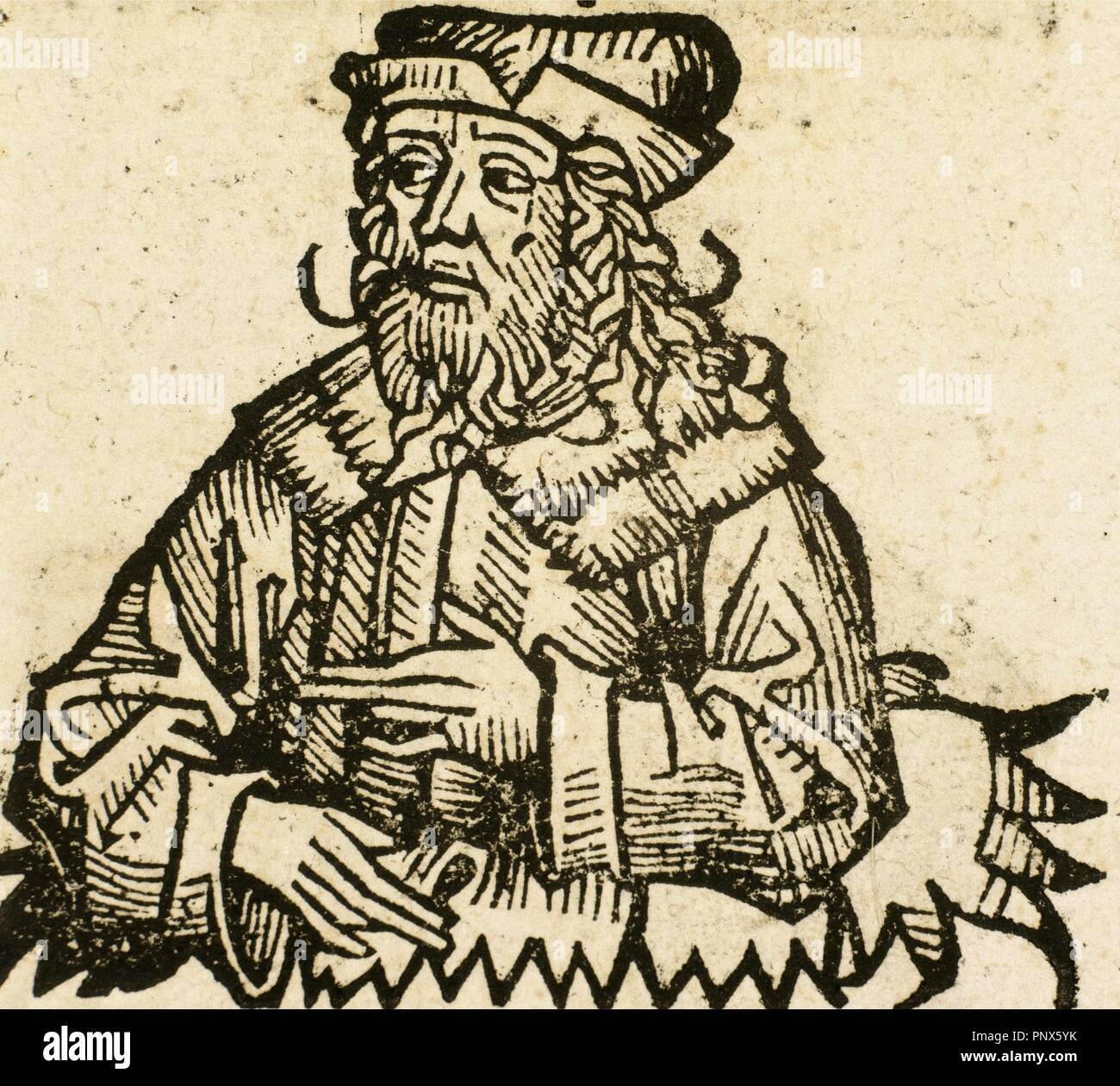 Xenophilus (4e siècle avant J.-C.). Philosophe grec. Portrait. Gravure, 16ème siècle. Banque D'Images