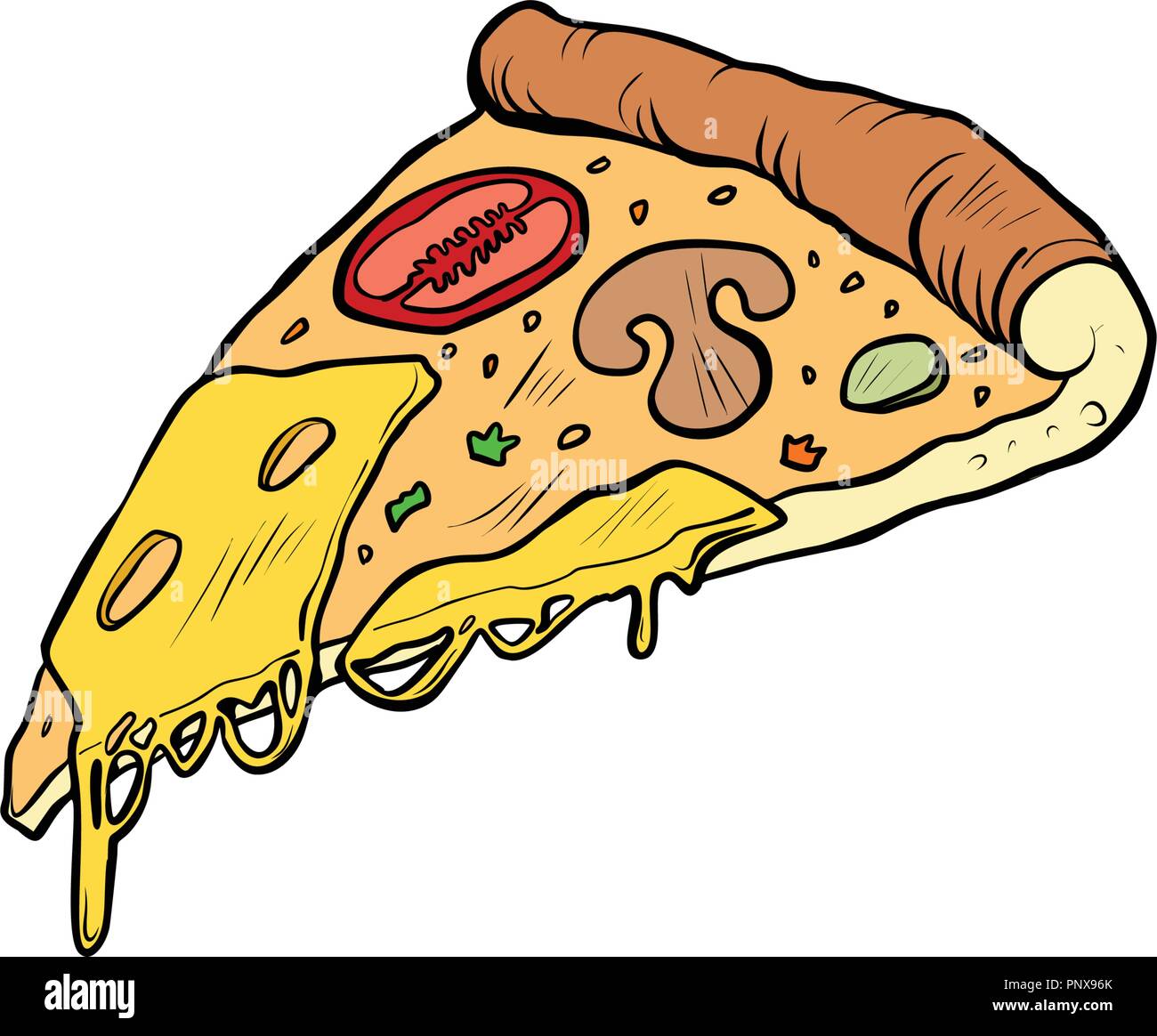 Pop art morceau de pizza Illustration de Vecteur