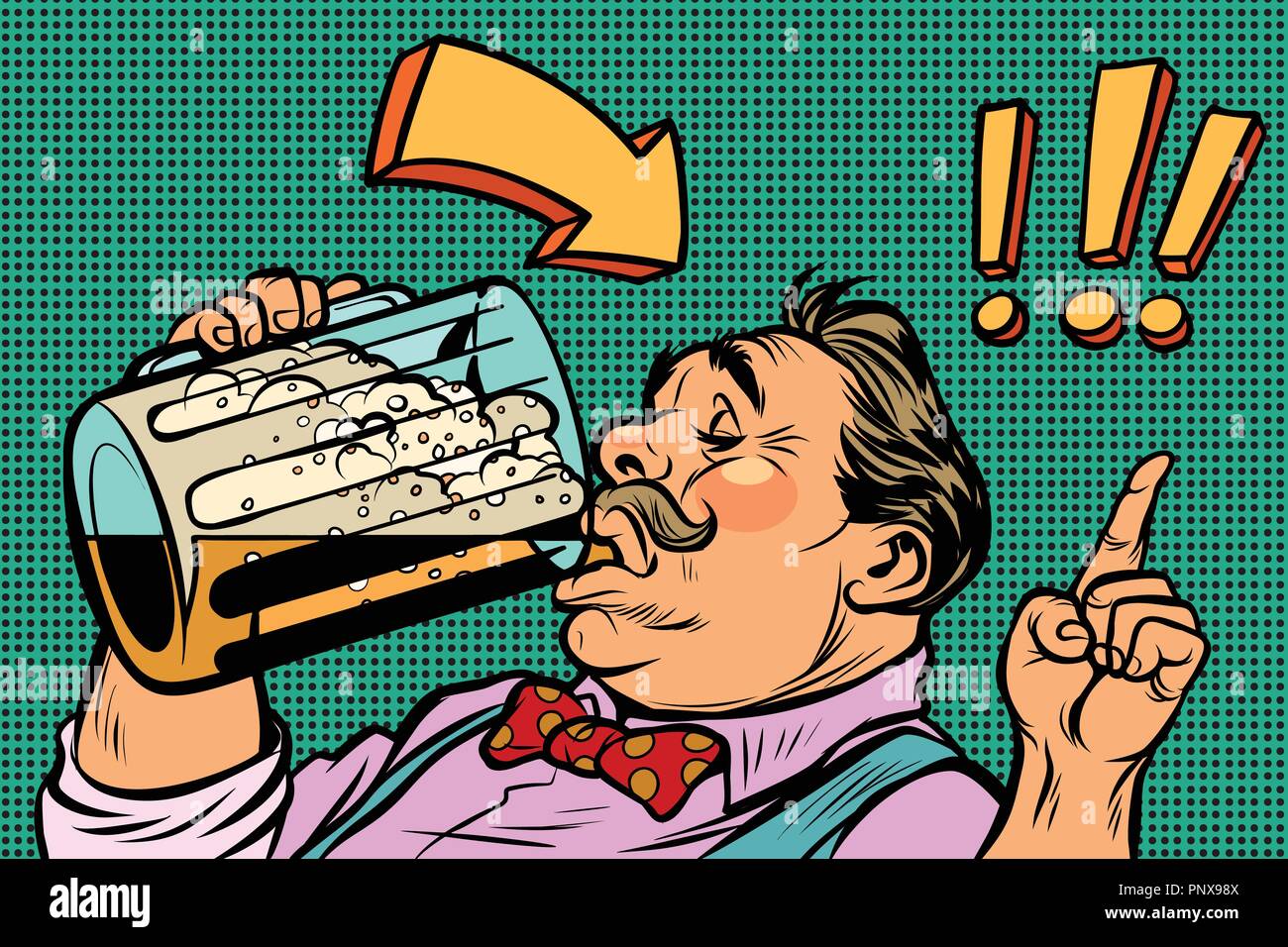 L'allemand man drinking beer. Oktoberfest Illustration de Vecteur