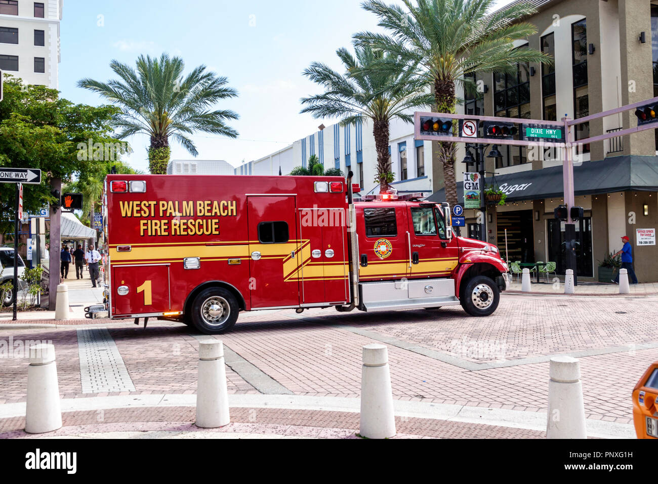 West Palm Beach Florida,secours incendie,ambulance,urgence,FL180212095 Banque D'Images