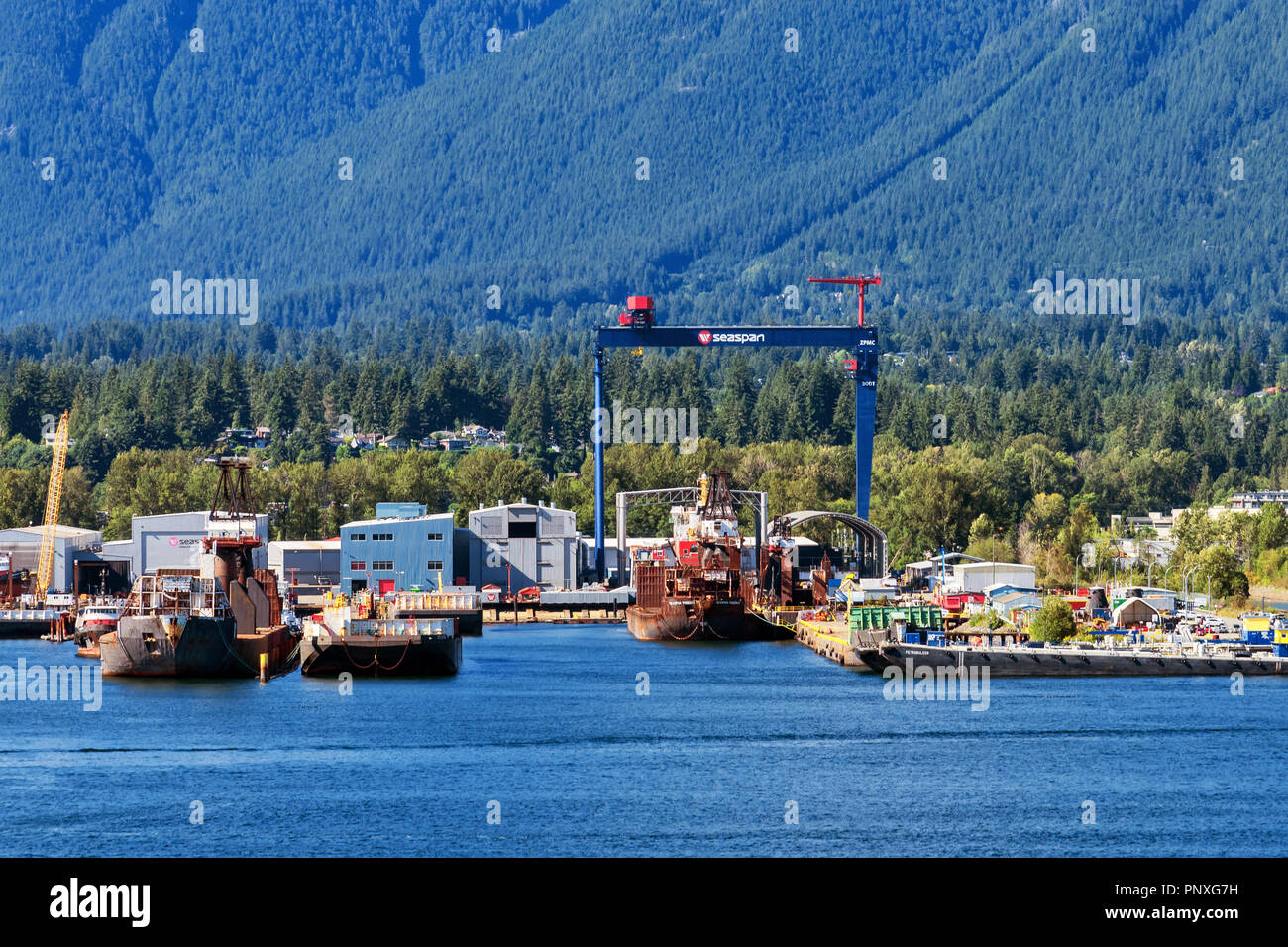 Port maritime de fret, Vancouver, Colombie-Britannique, Canada ; Banque D'Images