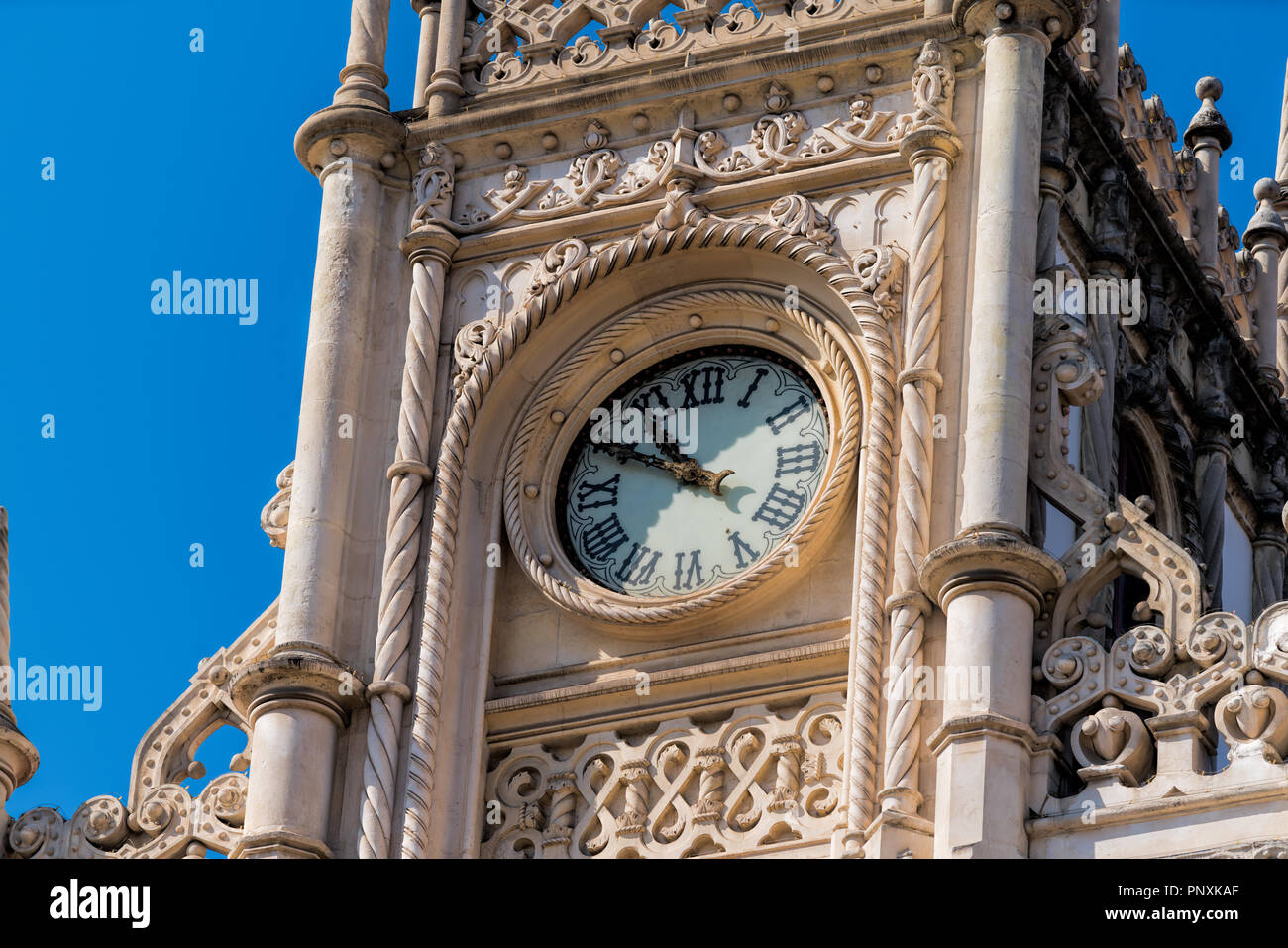La gare du Rossio est Neo bâtiment manuélin à Lisbonne, Portugal Banque D'Images