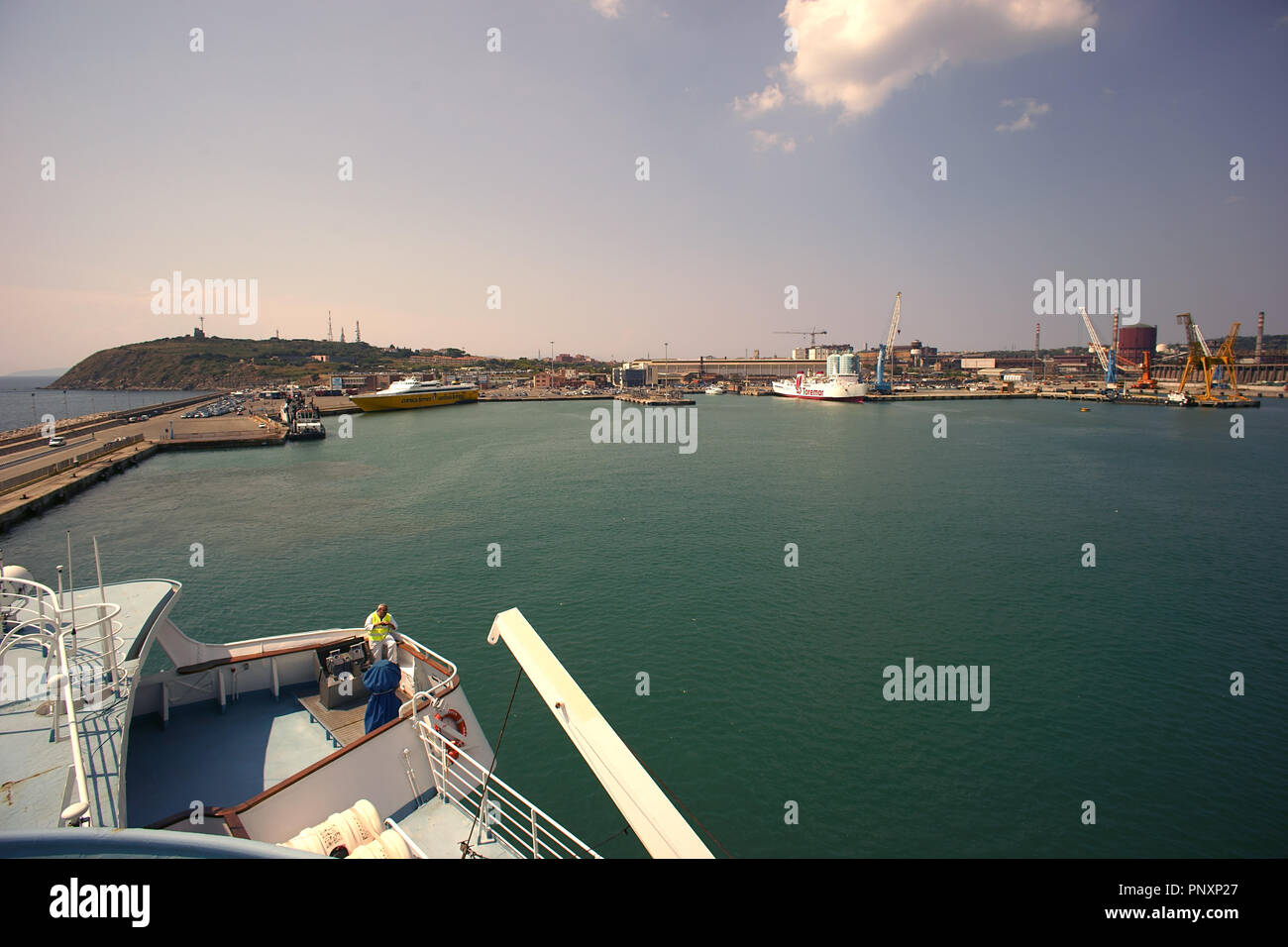 Le port de Piombino, Toscane, Italie Banque D'Images