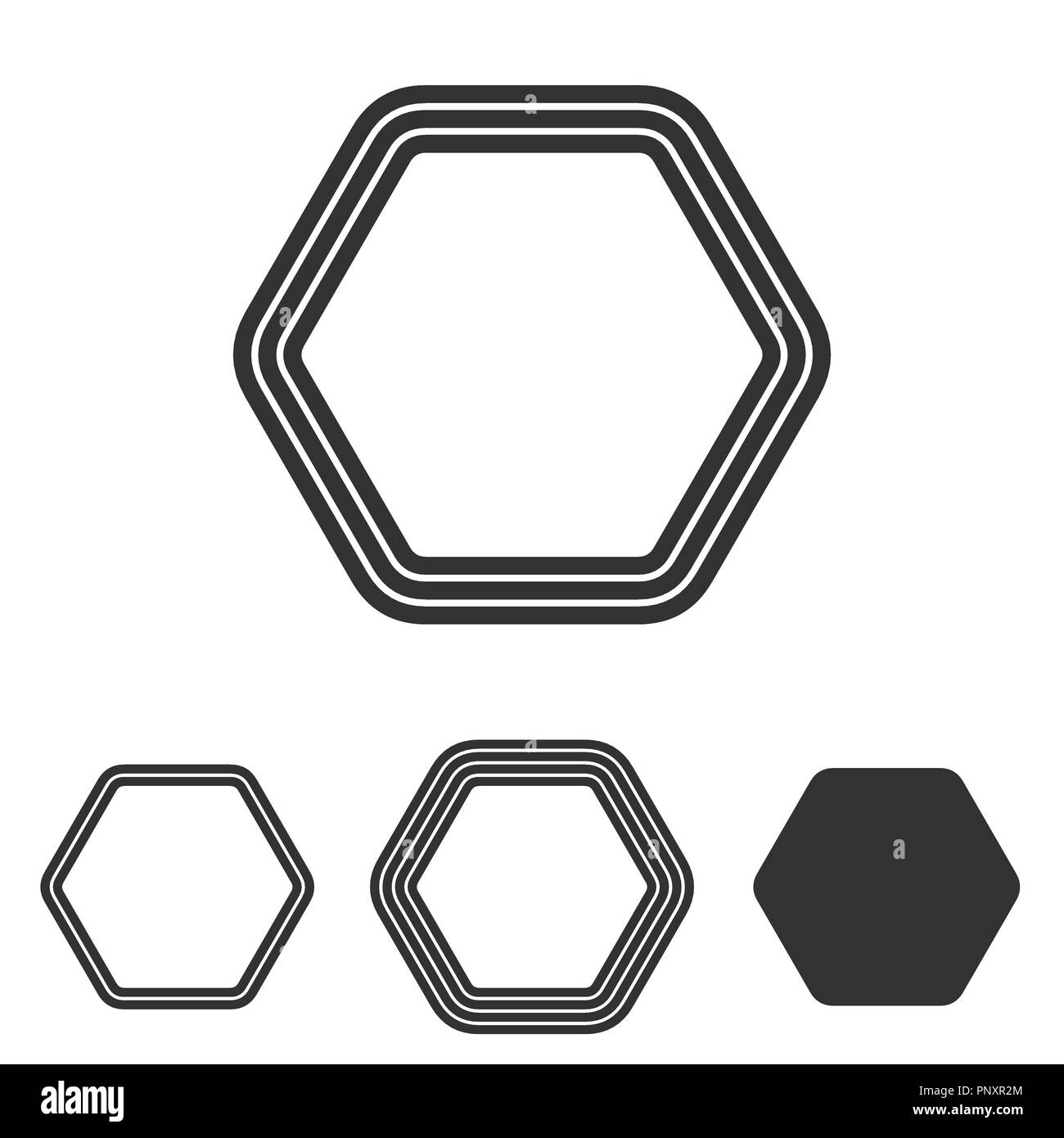 Conception de logo hexagonal ligne set Illustration de Vecteur