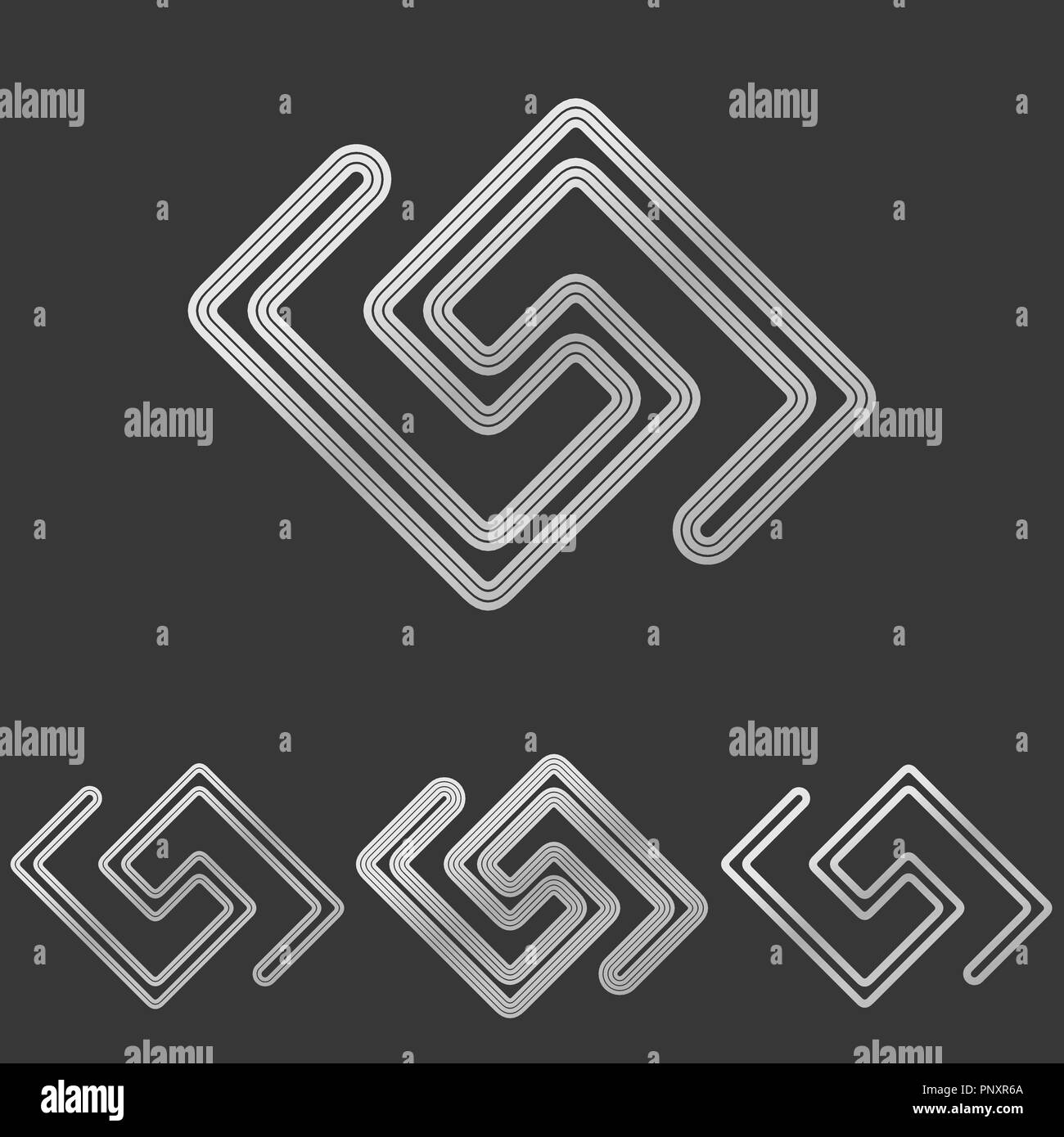 Silver Line tech set design de logo Illustration de Vecteur