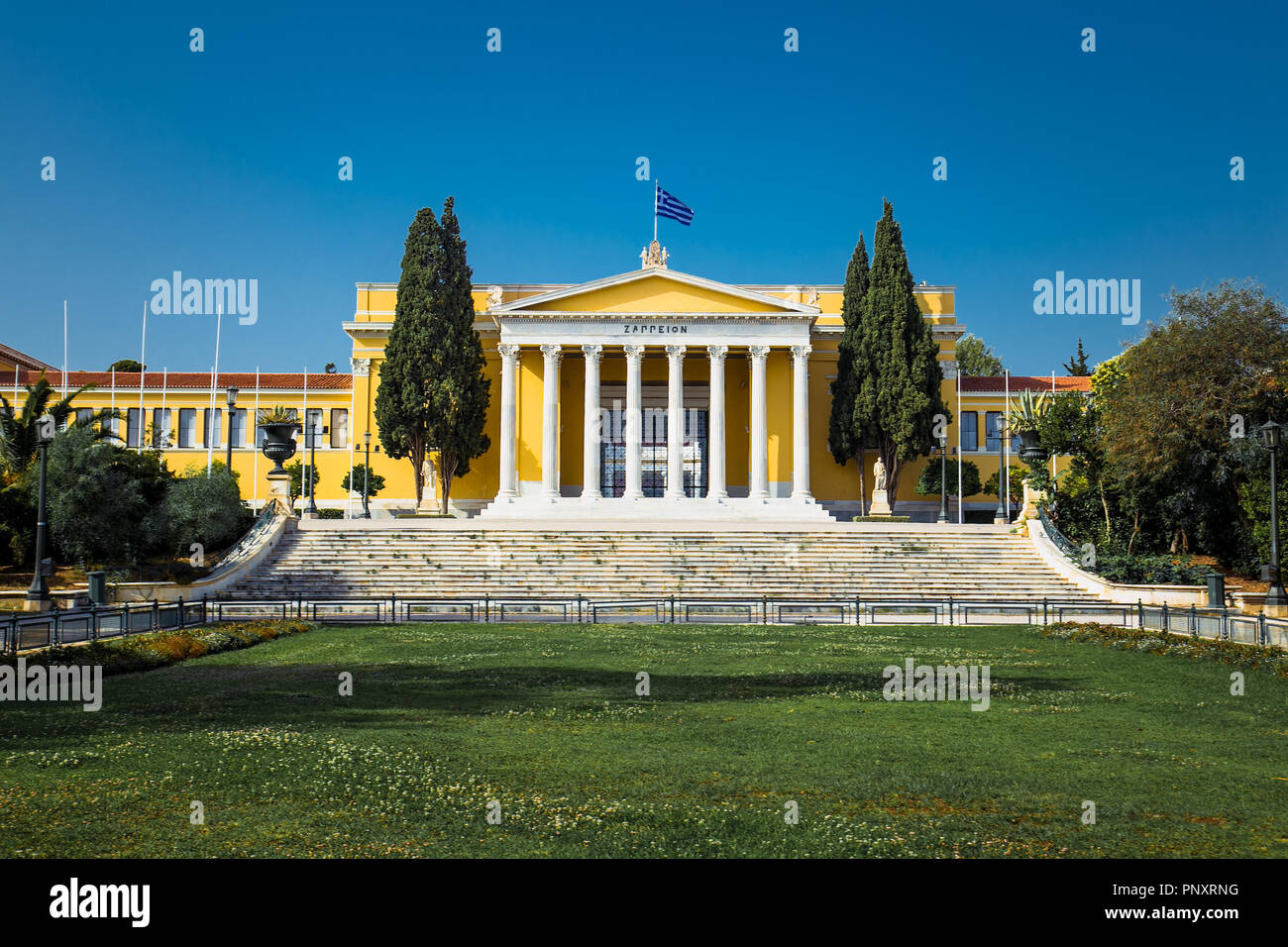 Vue rapprochée du Hall Zappeion à Athènes, Grèce. Il est généralement utilisé pour les deux et d'une salle de réunions et cérémonies. Banque D'Images