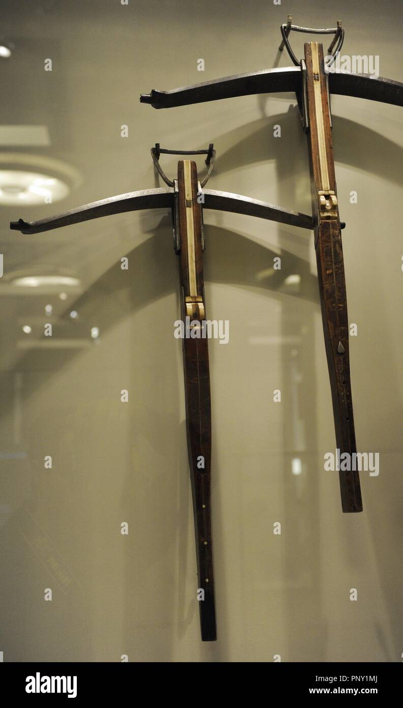 La chasse à l'Arbalète de l'empereur Maximilien I. Innsbruck. 16e siècle. Fer, acier, bois et os. Musée d'histoire allemande. Berlin. L'Allemagne. Banque D'Images