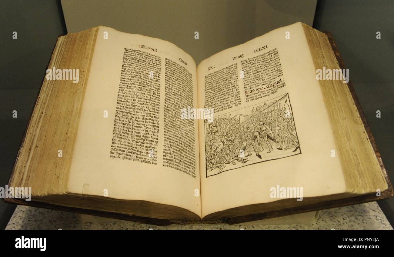 Hans Gru ninger (1455-1533). Imprimeur et éditeur allemand. Le Gru ninger Bible. L'Allemagne. Imprimé par Johann Gruninger. 1485. Deutsches Historisches Museum. Berlin. L'Allemagne. Banque D'Images