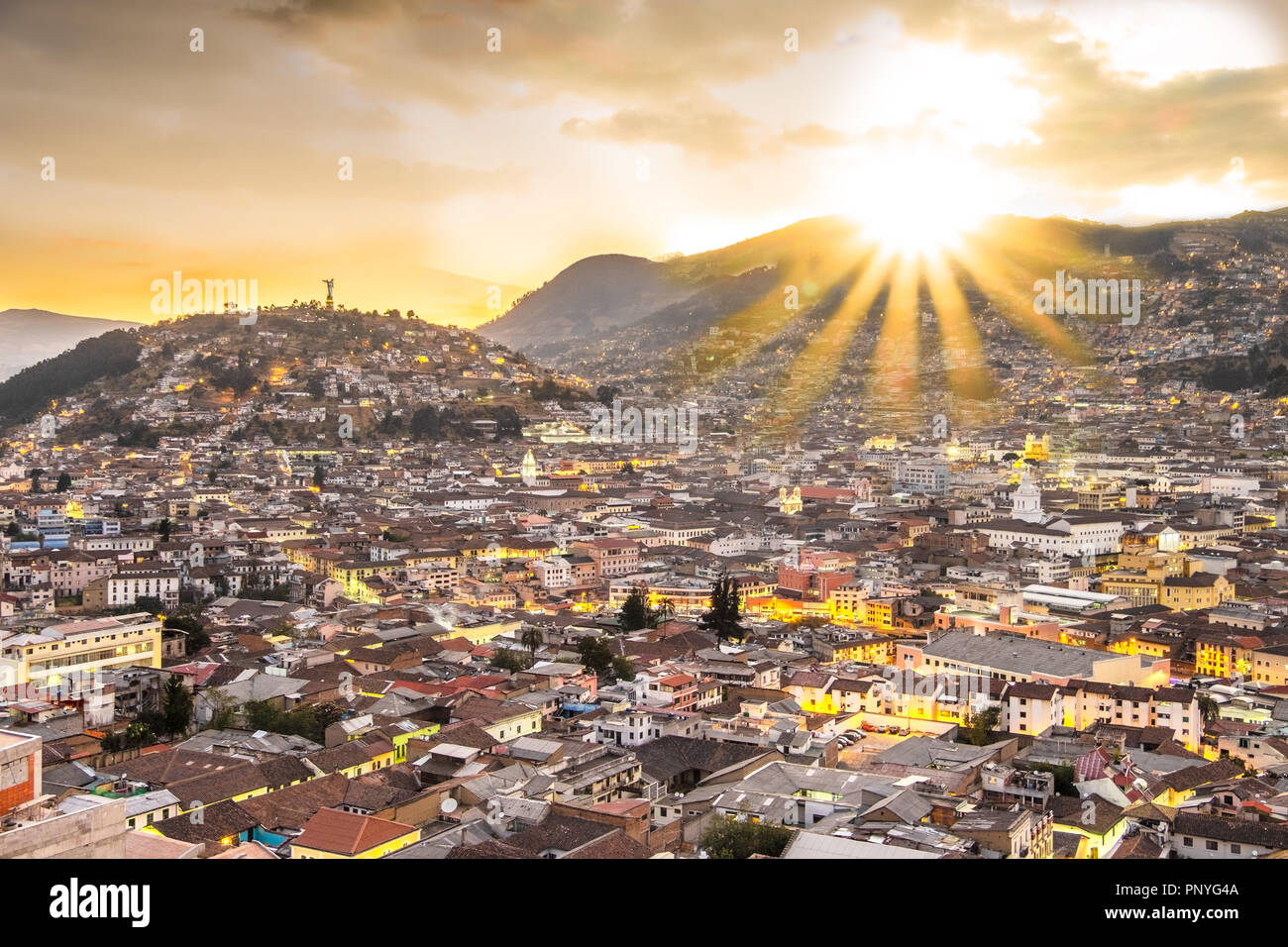 Quito, Équateur, la nuit Banque D'Images