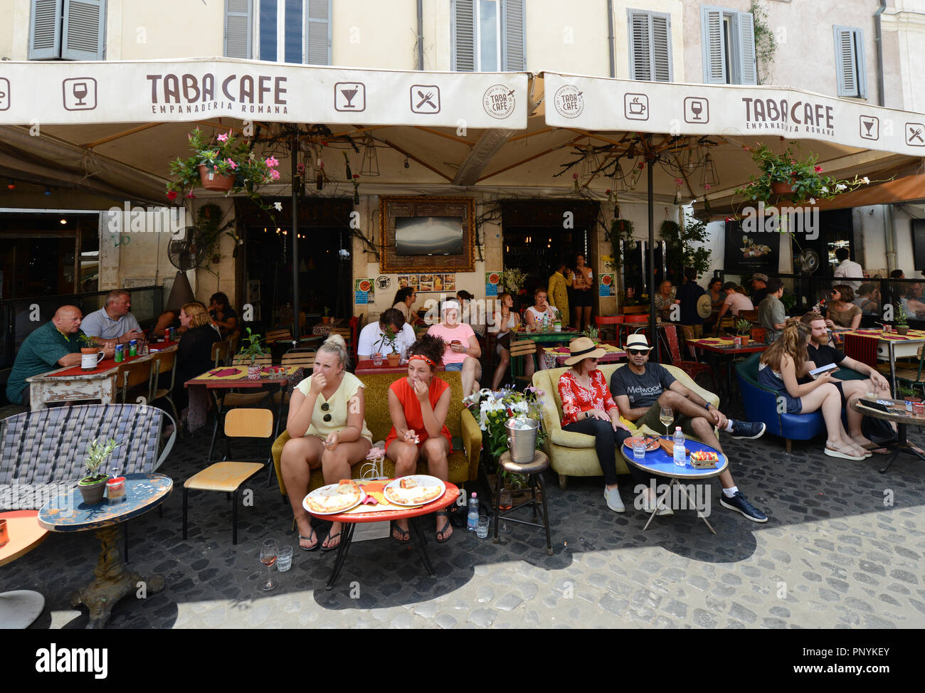 Hip cafés et restaurants de la place Campo de' Fiori à Rome2. Banque D'Images