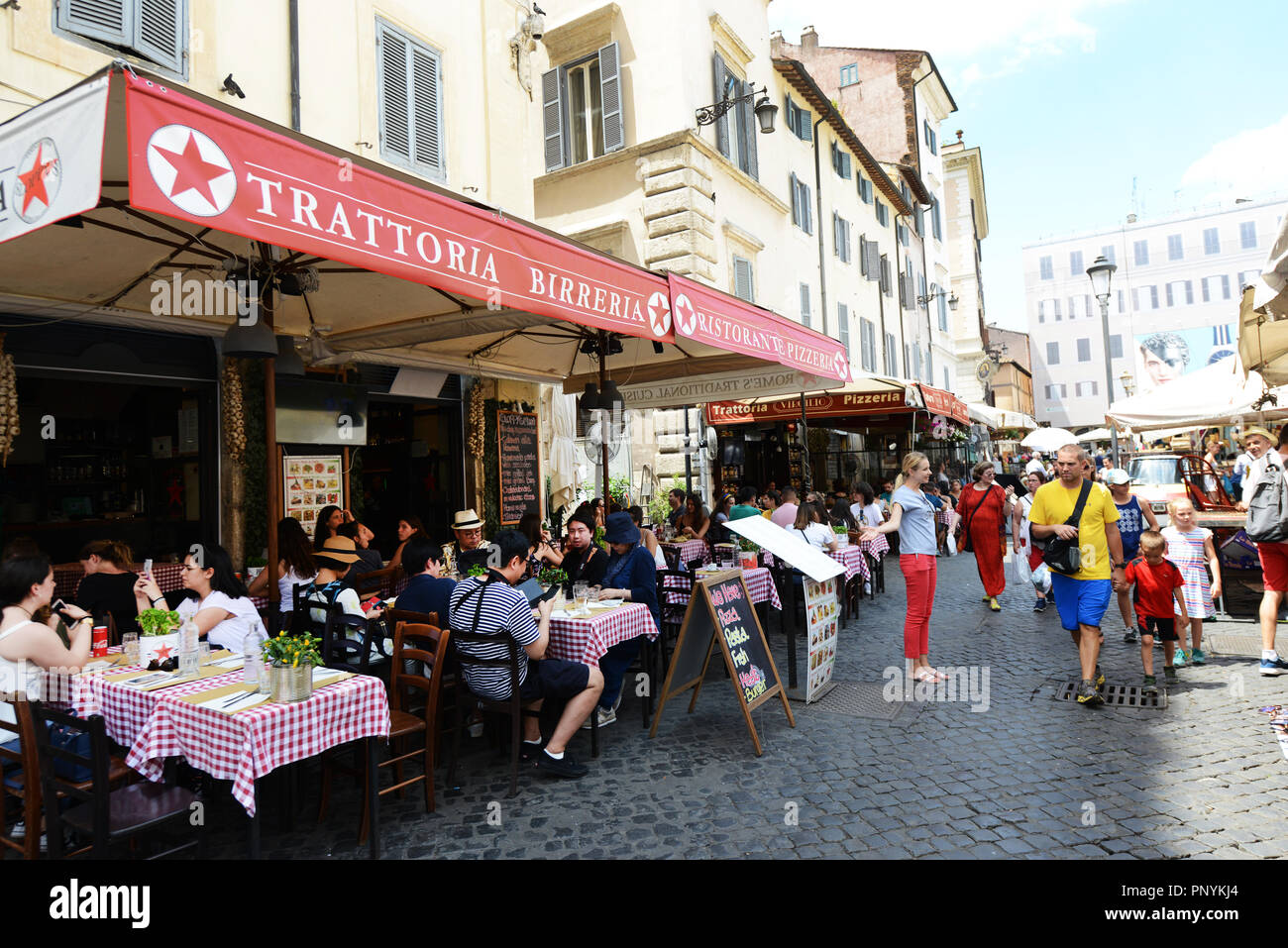 Hip cafés et restaurants de la place Campo de' Fiori à Rome2. Banque D'Images