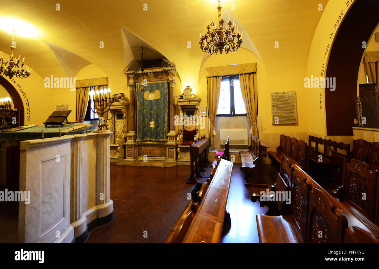 Le musée juif à la Grande Synagogue de Rome. Banque D'Images