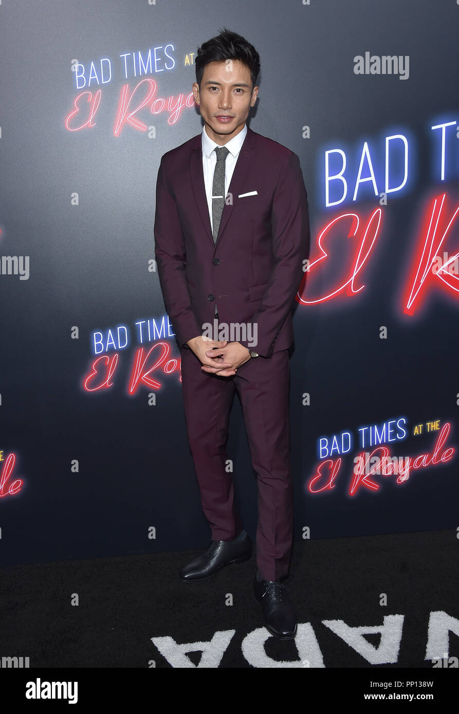 Hollywood, Californie, USA. 22 Sep, 2018. Manny Jacinto arrive pour la première du film 'Bad Times au El Royale' au Chinese Theatre. Credit : Lisa O'Connor/ZUMA/Alamy Fil Live News Banque D'Images