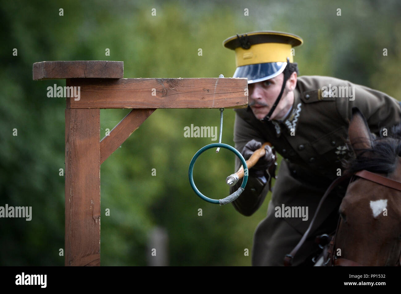 Beijing, Chine. 16 Sep, 2018. Un soldat de cavalerie polonaise participe à une célébration pour le 100e anniversaire de l'indépendance de la Pologne à Varsovie le 16 septembre 2018. Credit : Jaap Arriens/Xinhua/Alamy Live News Banque D'Images