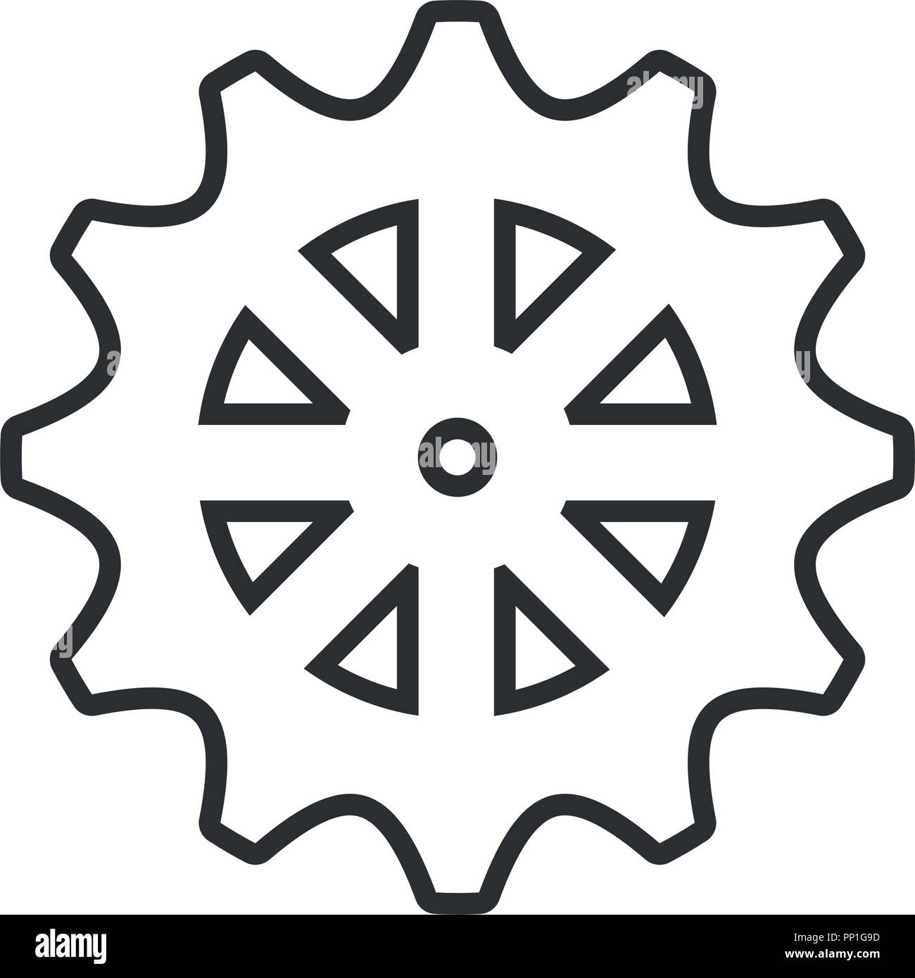 L'icône de roue dentée sur fond blanc, vector illustration Image ...