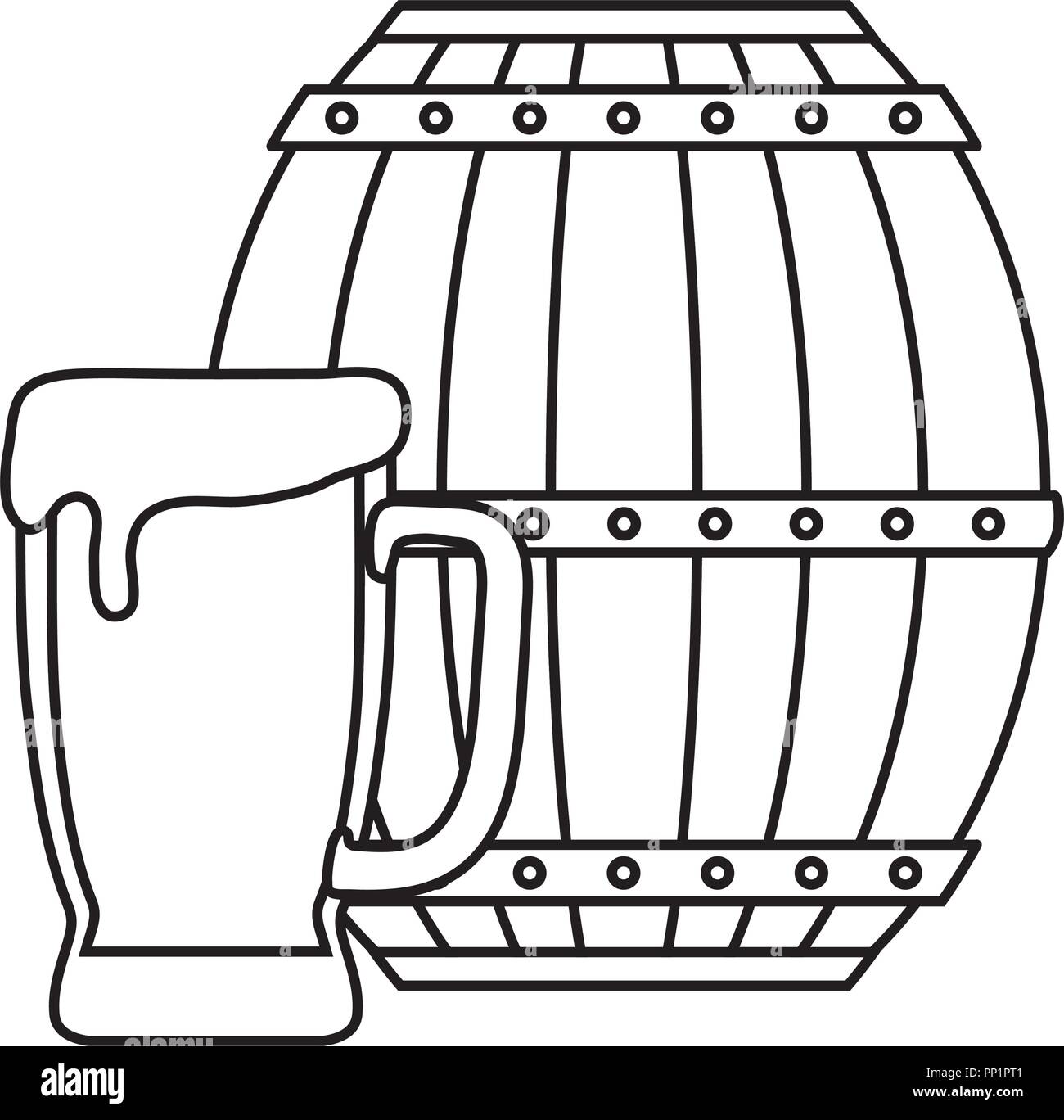 La bière et le mug sur fond blanc, vector illustration Illustration de Vecteur