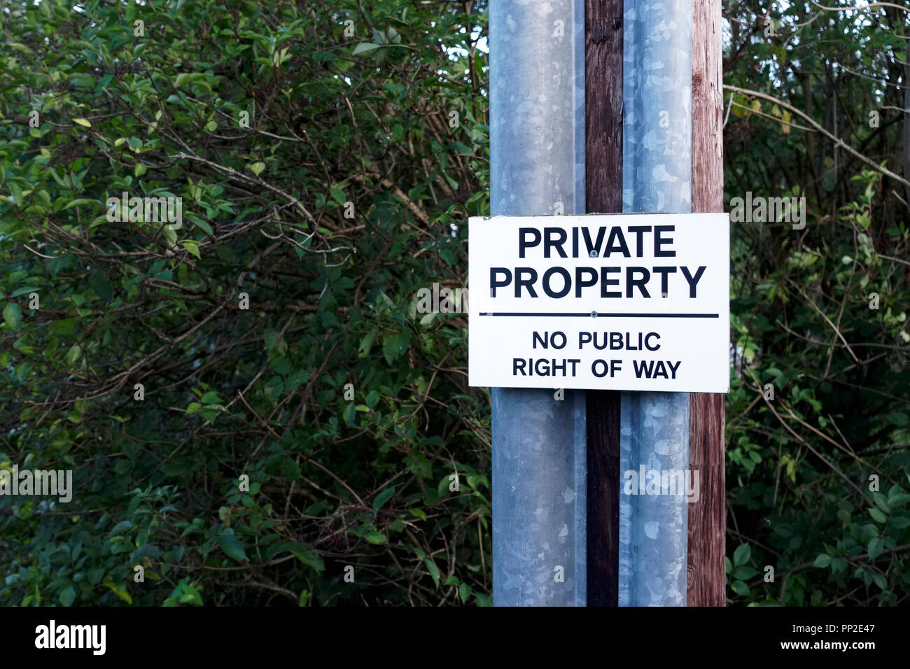 La propriété privée pas de droit de passage public sign Banque D'Images