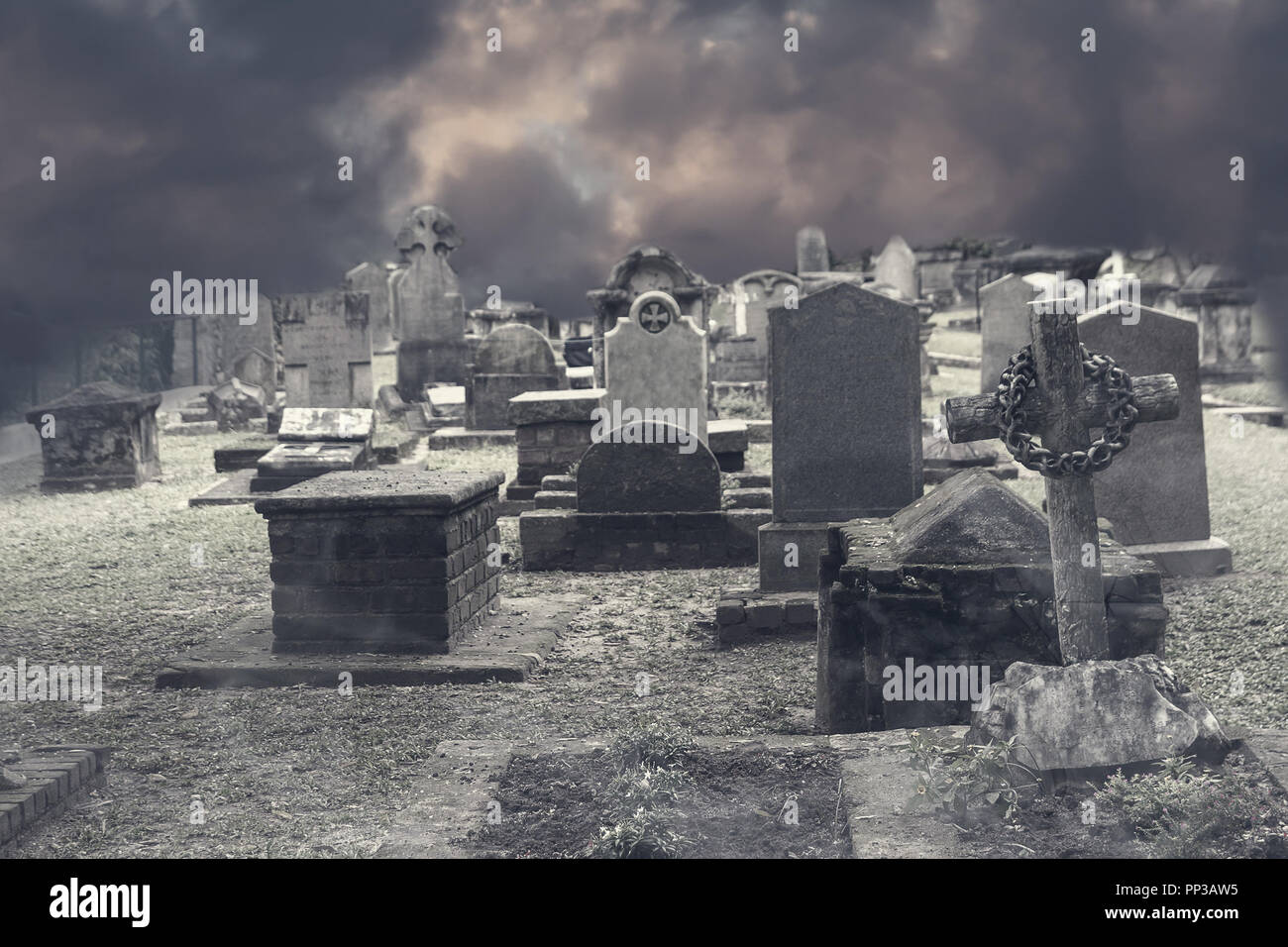 Cimetiere Spooky Halloween Photo Stock Alamy