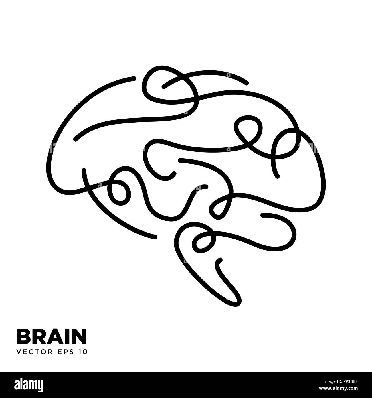 Silhouette vecteur conception cerveau symbole modèle eps 10, pense qu'idée concept Illustration de Vecteur