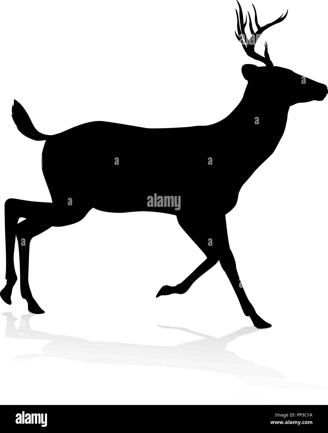 Silhouette Animal Deer Illustration de Vecteur
