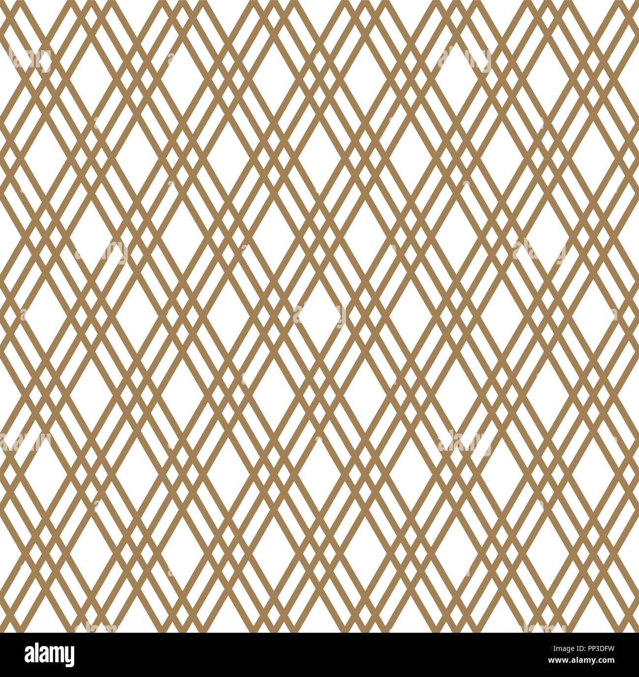Seamless pattern japonais kumiko shoji en couleur brun clair. Illustration de Vecteur