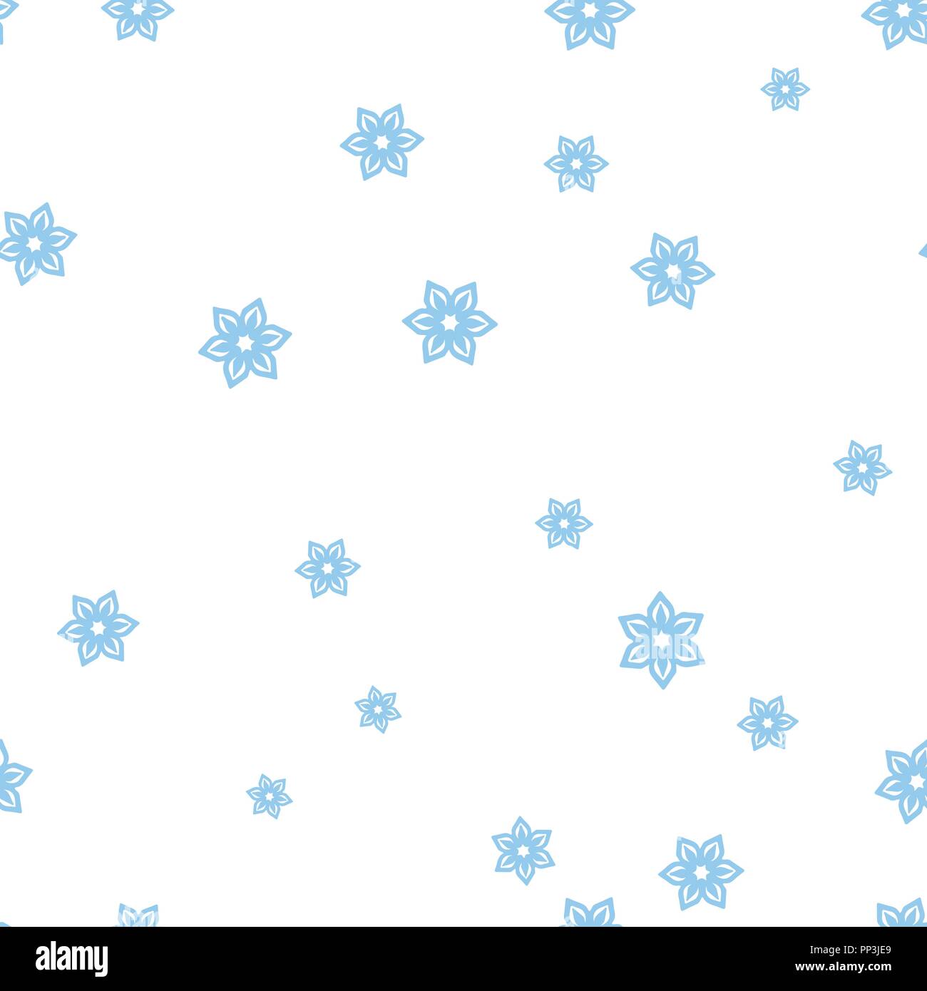 Flocons bleu motif transparent. Isolé sur un fond blanc. Vector illustration. Illustration de Vecteur