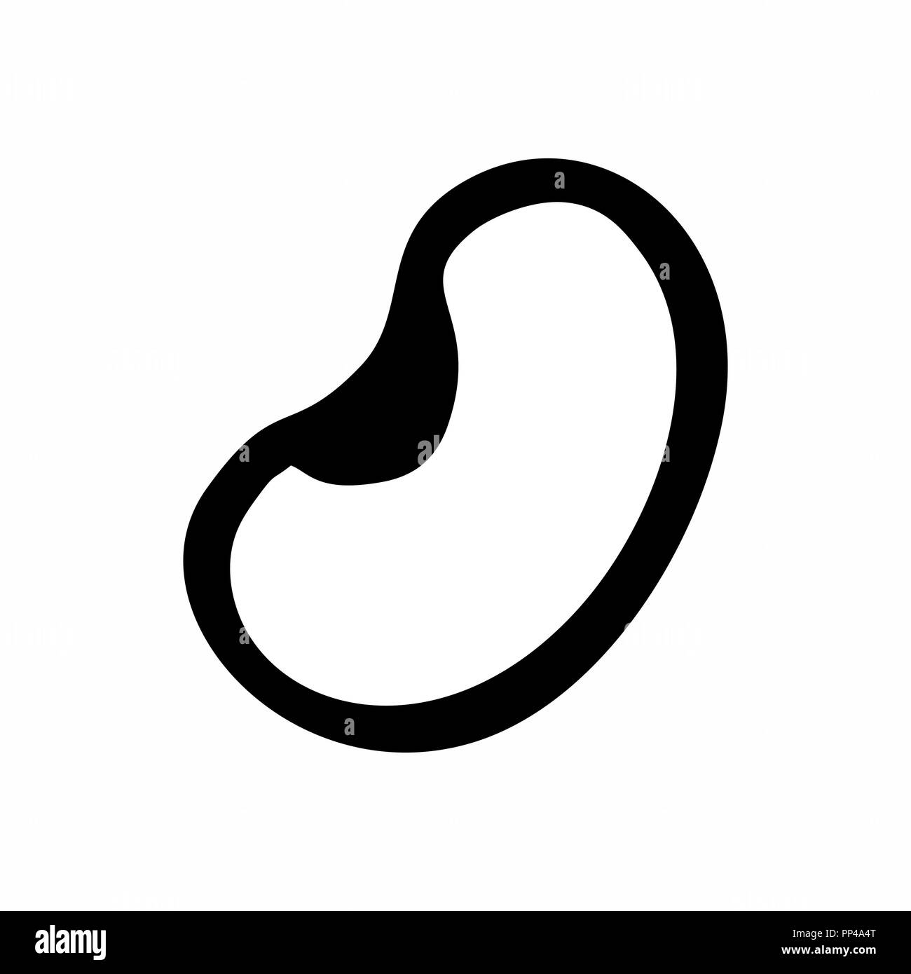 Freehand illustration d'un grain de haricot. Contours noirs sur fond blanc. Illustration de Vecteur