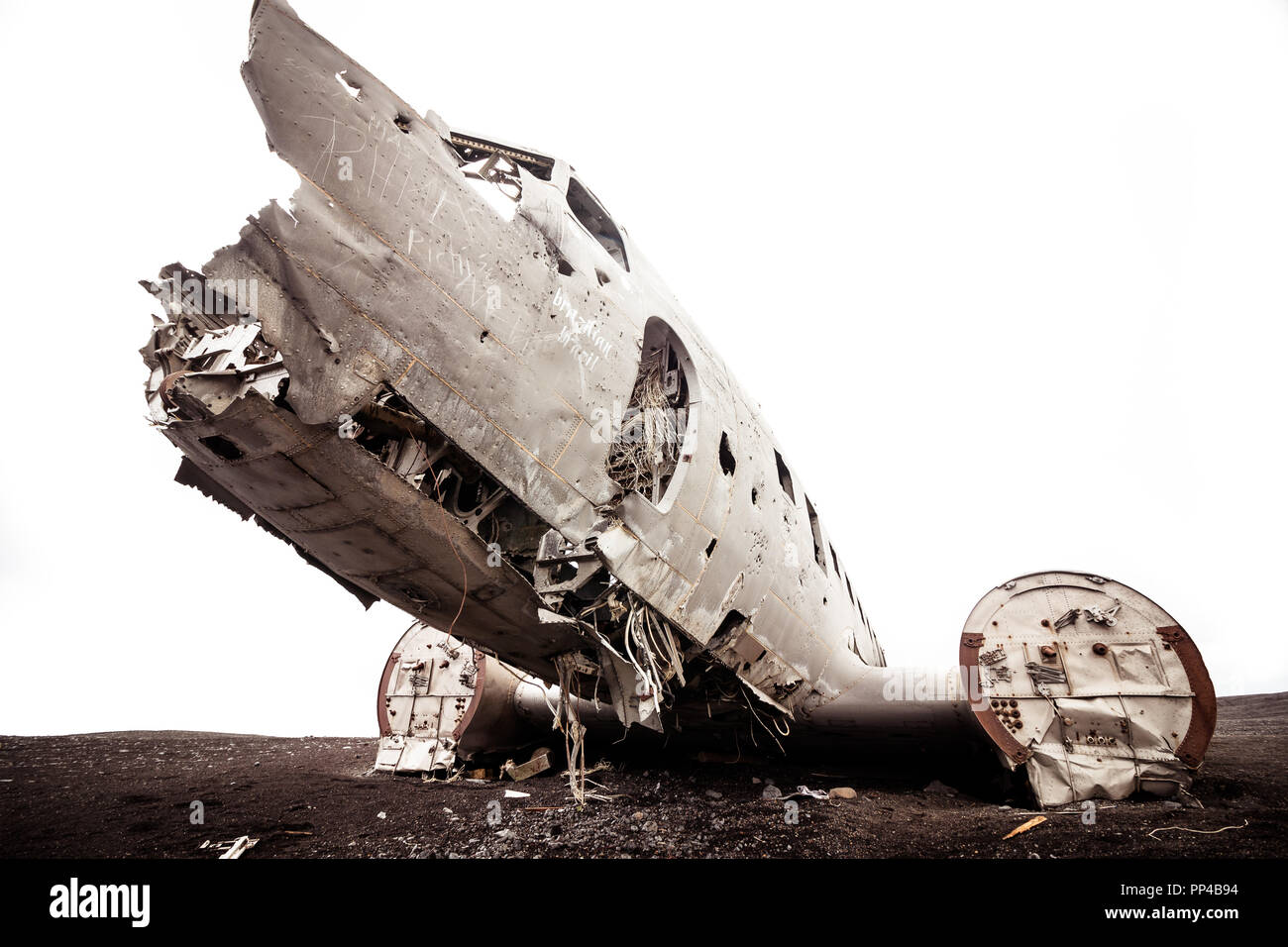Avion écrasé en Islande Banque D'Images