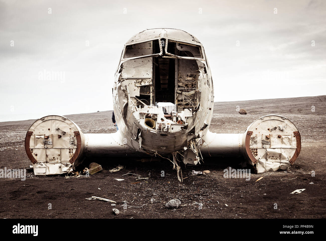 Avion écrasé en Islande Banque D'Images