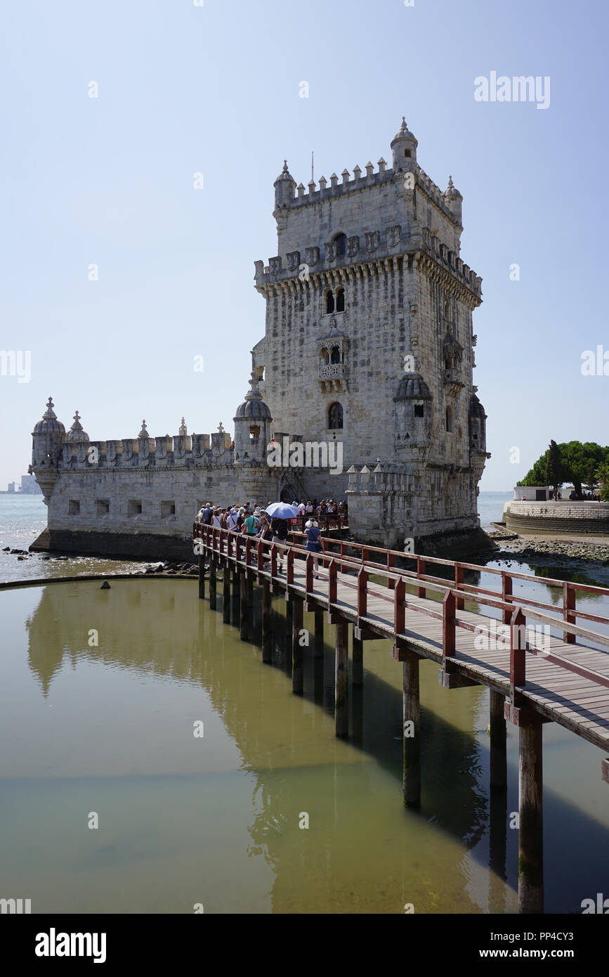 Lisbonne, Portugal - 30 août 2018 : Belém / Tour de Belém. UNESCO World Heritage Site. Banque D'Images