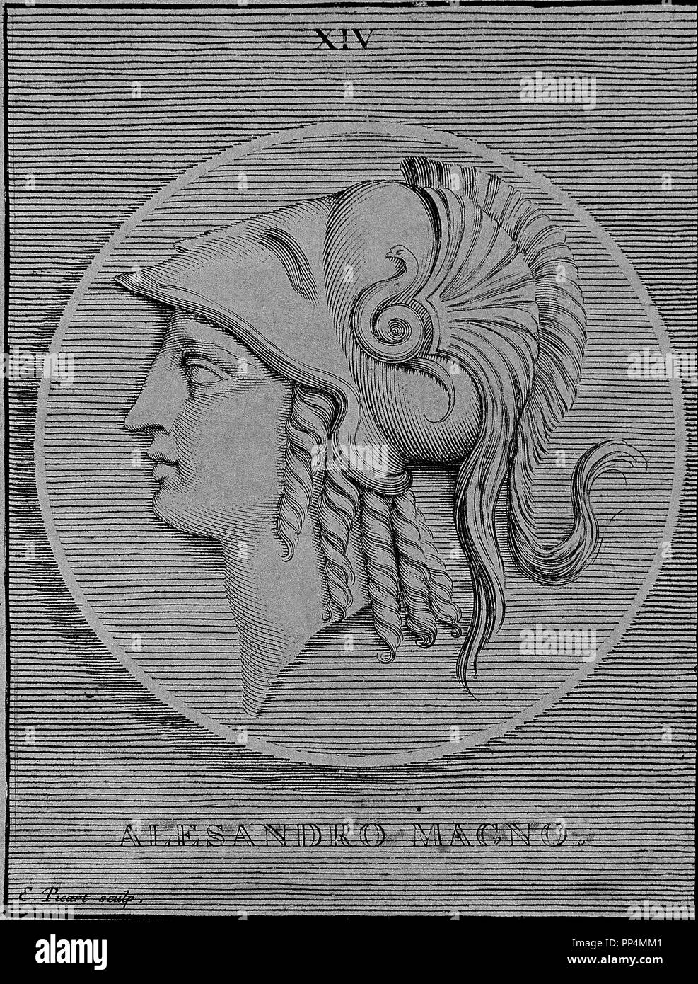 ALEJANDRO MAGNO REY DE MACÉDOINE (356-323 A.C.). Emplacement : BIBLIOTECA NACIONAL-COLECCION. MADRID. L'ESPAGNE. Banque D'Images