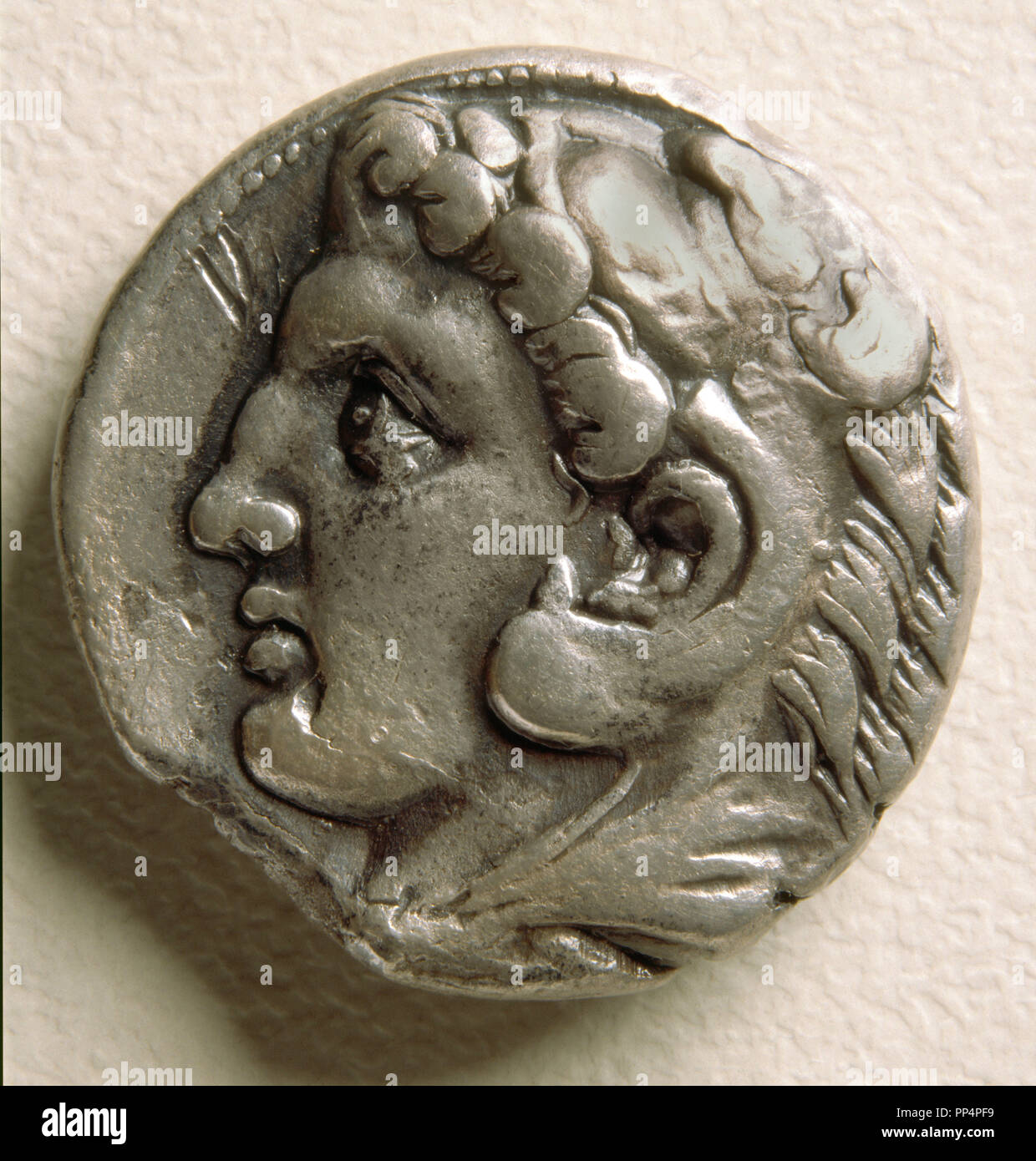 MONEDA-TETRADRACMA R(502) ALEJANDRO MAGNO-ANVERSO 24 MM. Emplacement : Fabrica Nacional de Moneda y Timbre-COLECCION. MADRID. L'ESPAGNE. Banque D'Images