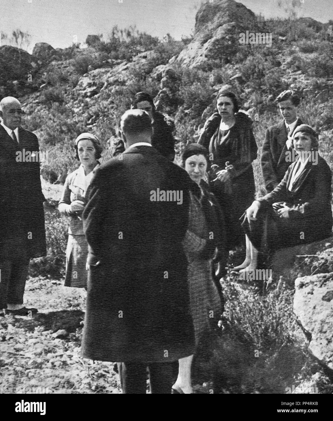 SALIDA DE LA REINA VICTORIA EUGENIA DE ESPAÑA EL 15 de abril de 1931. Banque D'Images