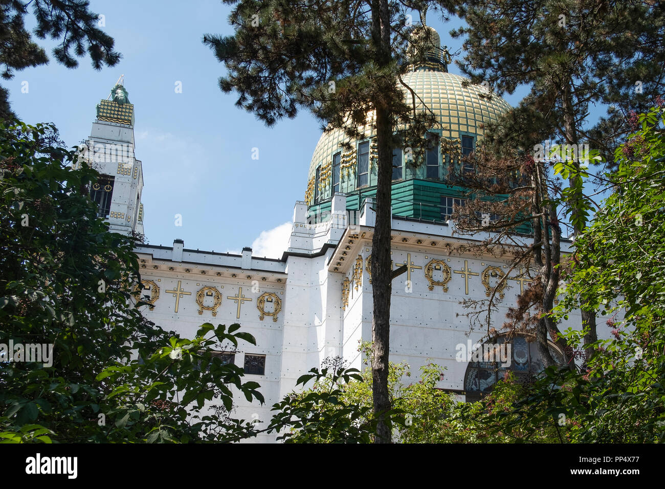 Vienne, Otto-Wagner-Spital, Eglise de Steinhof, (construite de 1904 à 1907) une œuvre majeure de l'Art Nouveau viennois Banque D'Images