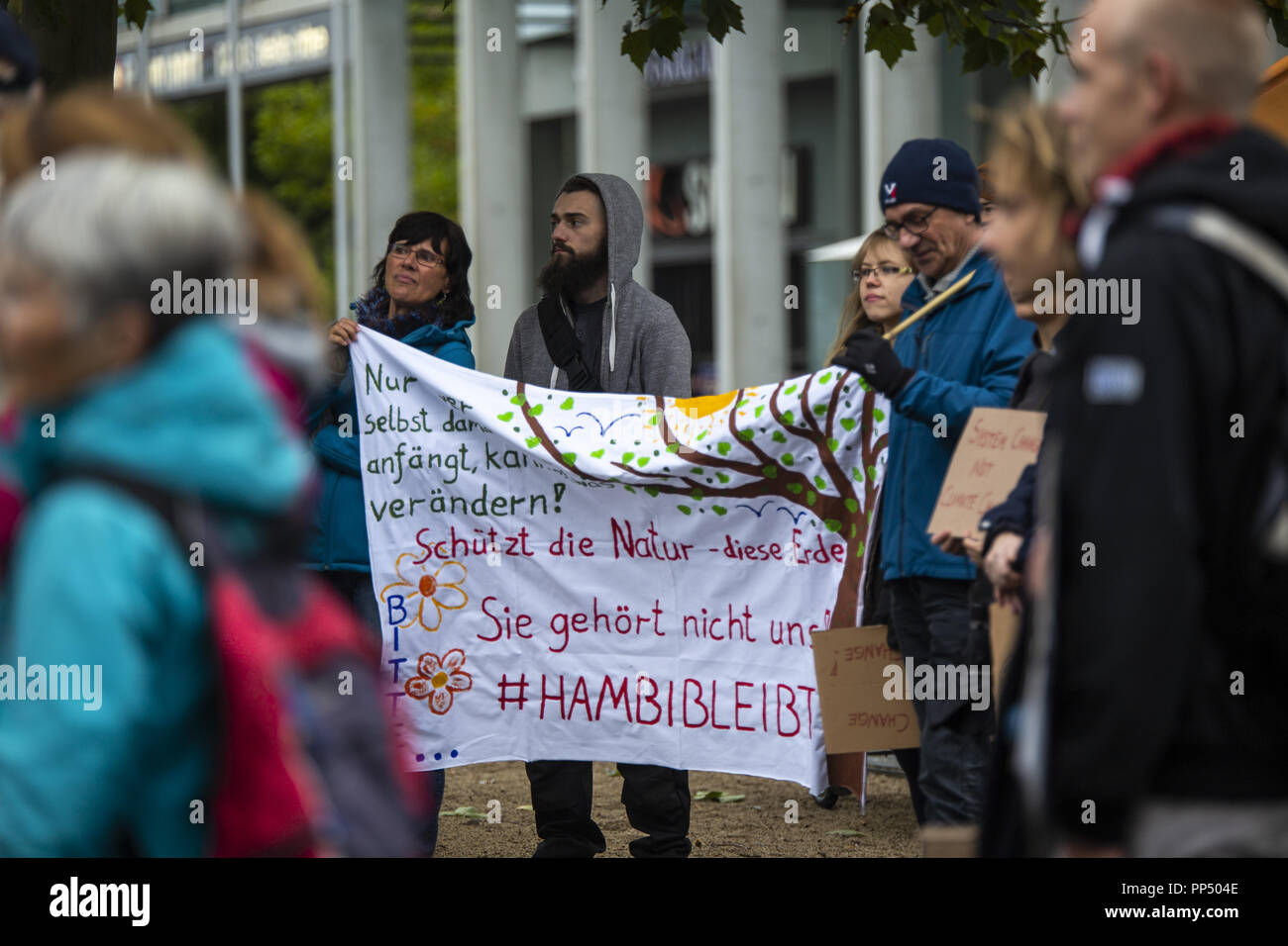 Braunschweig Niedersachsen, Allemagne. 29Th Sep 2018. Aujourd'hui autour de 150 personnes ont manifesté à Braunschweig pour exprimer leur solidarité avec la foresterie et l'Hambach les activistes locaux Crédit : Jannis Grosse/ZUMA/Alamy Fil Live News Banque D'Images