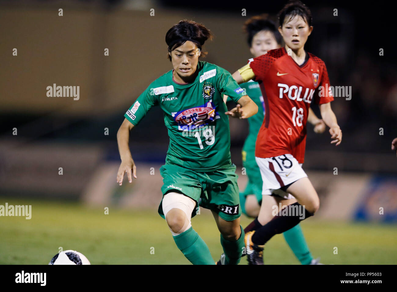 Tokyo, Japon. 22 Sep, 2018. Rikako Kobayashi (Beleza) Football/soccer : Plenus Nadeshiko League Division 1 match entre 2018 NTV Beleza 3-0 Urawa Reds chers à Ajinomoto Domaine Nishigaoka dans Tokyo, Japon . Credit : Naoki Morita/AFLO SPORT/Alamy Live News Banque D'Images