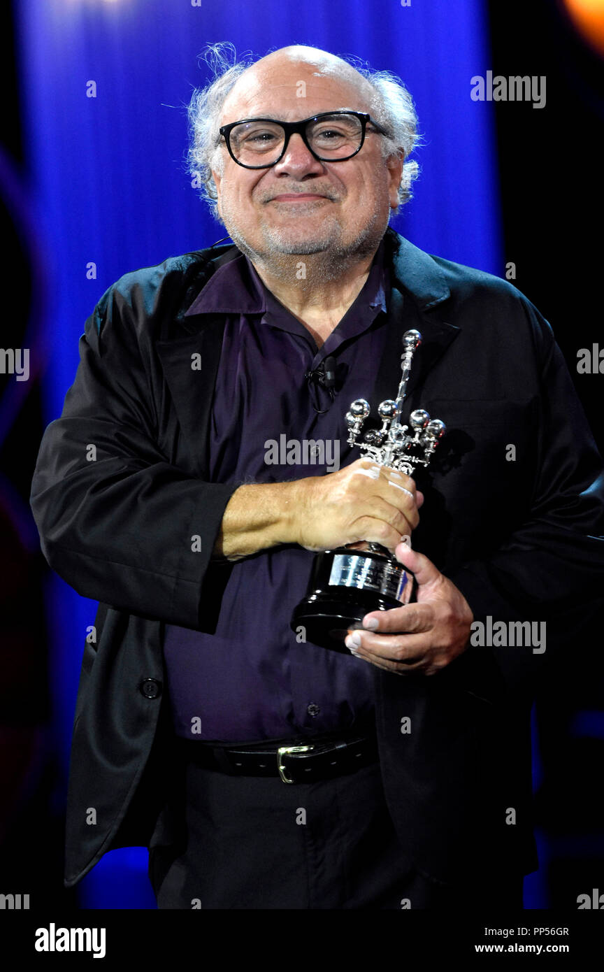 Danny DeVito recevoir le prix Donostia au cours de la 66e Festival International du Film de San Sebastian au Kursaal le 22 septembre 2018 à San Sebastian, Espagne. Credit : Geisler-Fotopress GmbH/Alamy Live News Banque D'Images