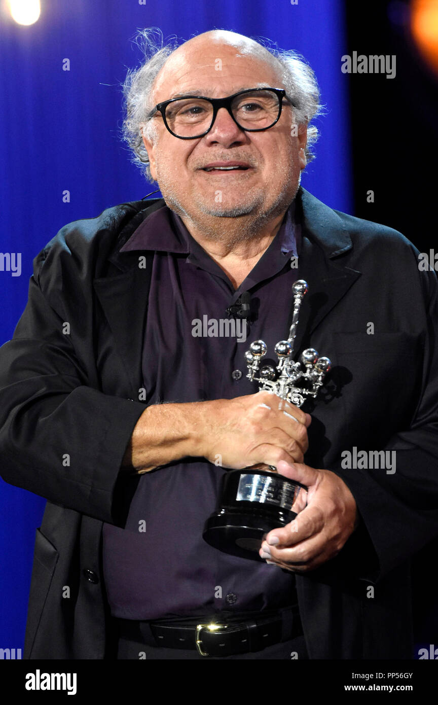 Danny DeVito recevoir le prix Donostia au cours de la 66e Festival International du Film de San Sebastian au Kursaal le 22 septembre 2018 à San Sebastian, Espagne. Credit : Geisler-Fotopress GmbH/Alamy Live News Banque D'Images