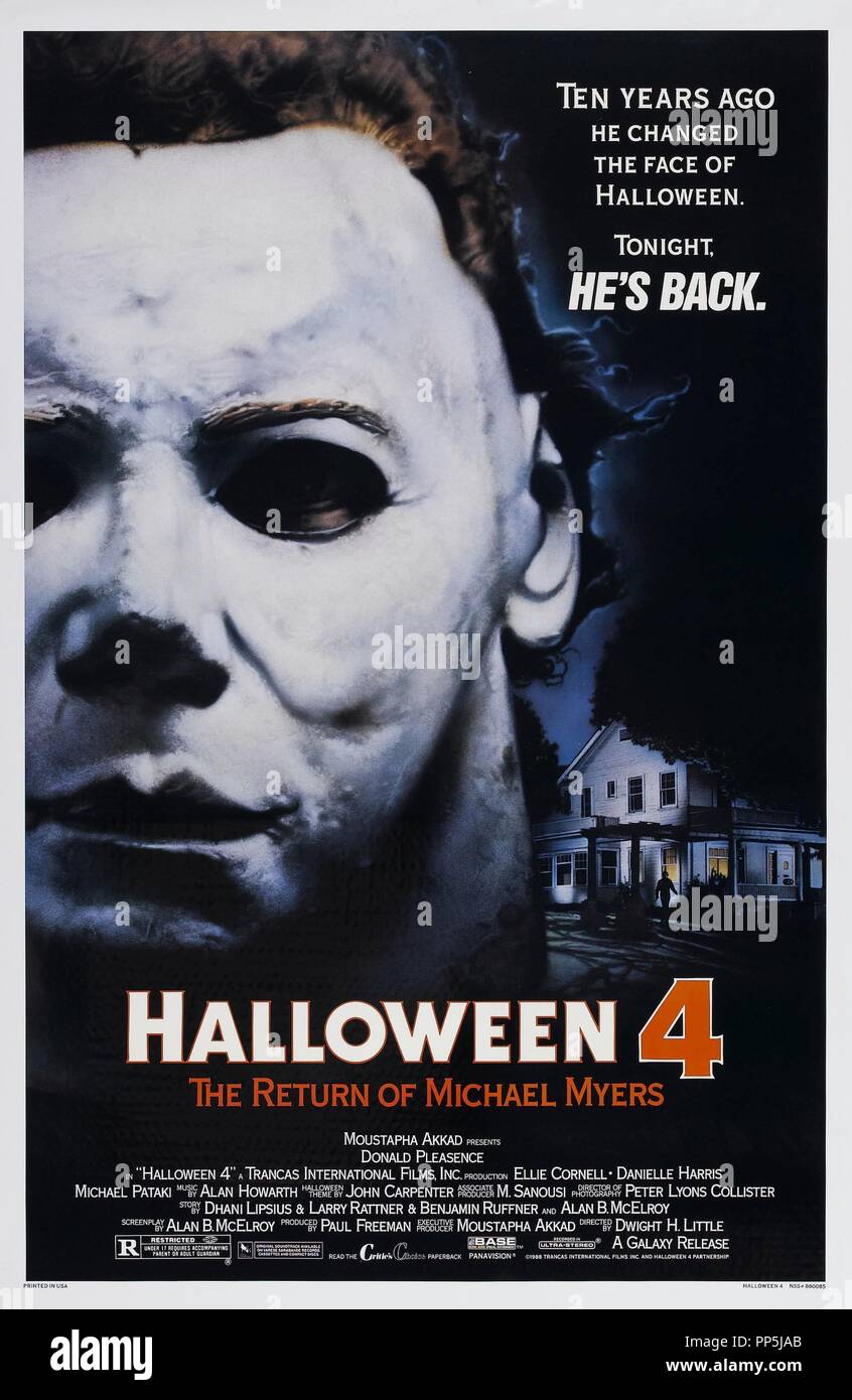 Titre original : HALLOWEEN 4 LE RETOUR DE MICHAEL MYERS. Titre en anglais : HALLOWEEN 4 LE RETOUR DE MICHAEL MYERS. Année : 1988. Réalisateur : DWIGHT H. LITTLE. Avenida RAFAEL MURILLO VIDAL 56 : crédit INTERNATIONAL FILMS / Album Banque D'Images