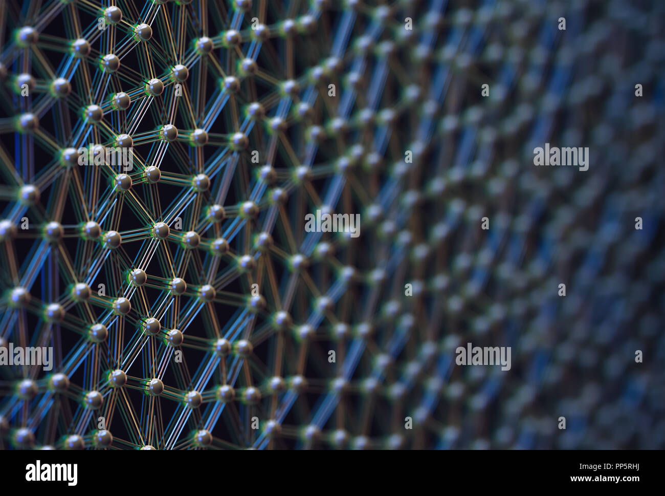 3D illustration. Image abstraite de sphères interconnectées dans science concept. Banque D'Images