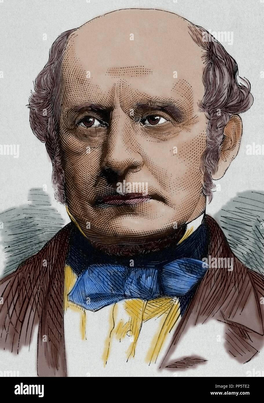 Sir Alexander Cockburn (1802-1880). Homme politique écossais et juge. Gravure de Paris. L'illustration espagnole et américaine, 1872. De couleur. Banque D'Images